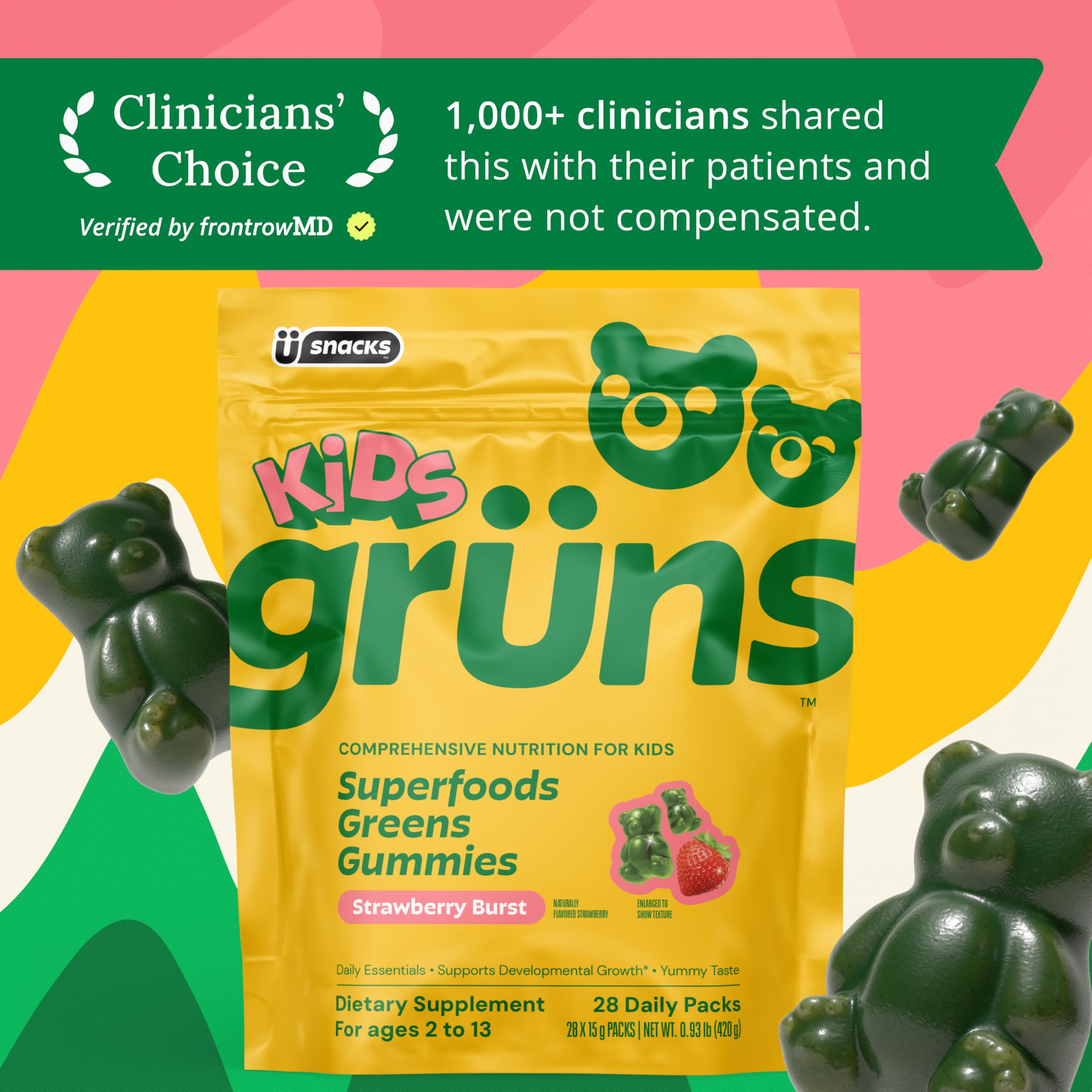 Gruns Kids Greens Gummies 20+ Vitamins

