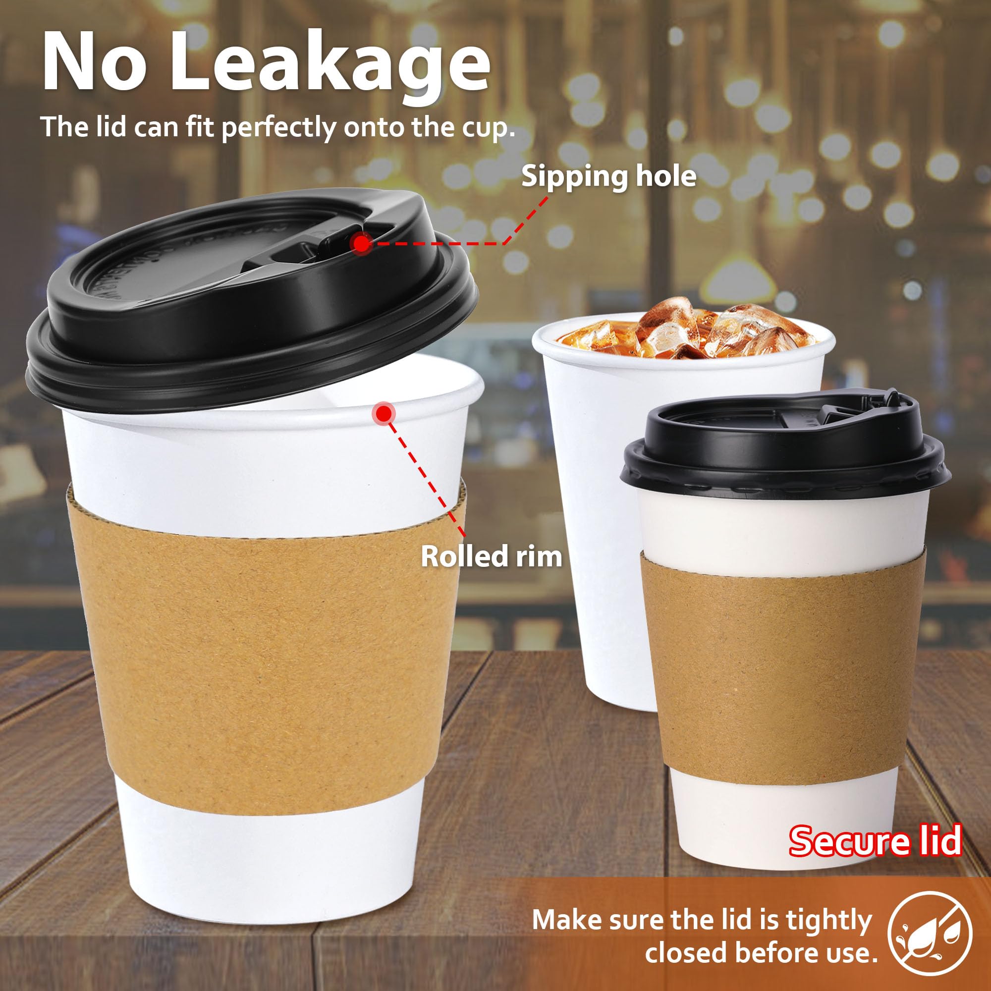 Clawsoff Leak-Proof Disposable Coffee Cups with Lids

