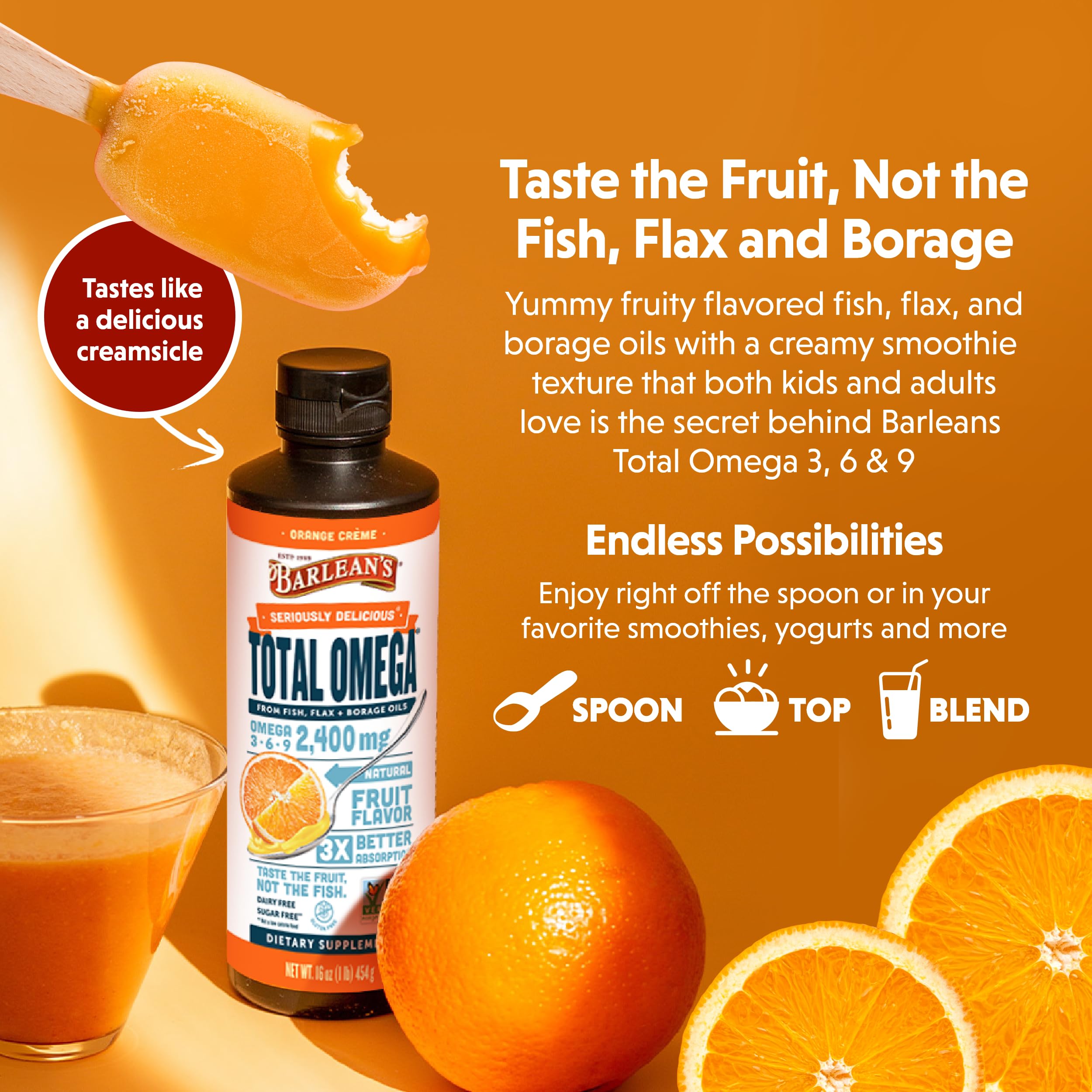 Barlean's Total Omega-3-6-9 Liquid Fish Oil

