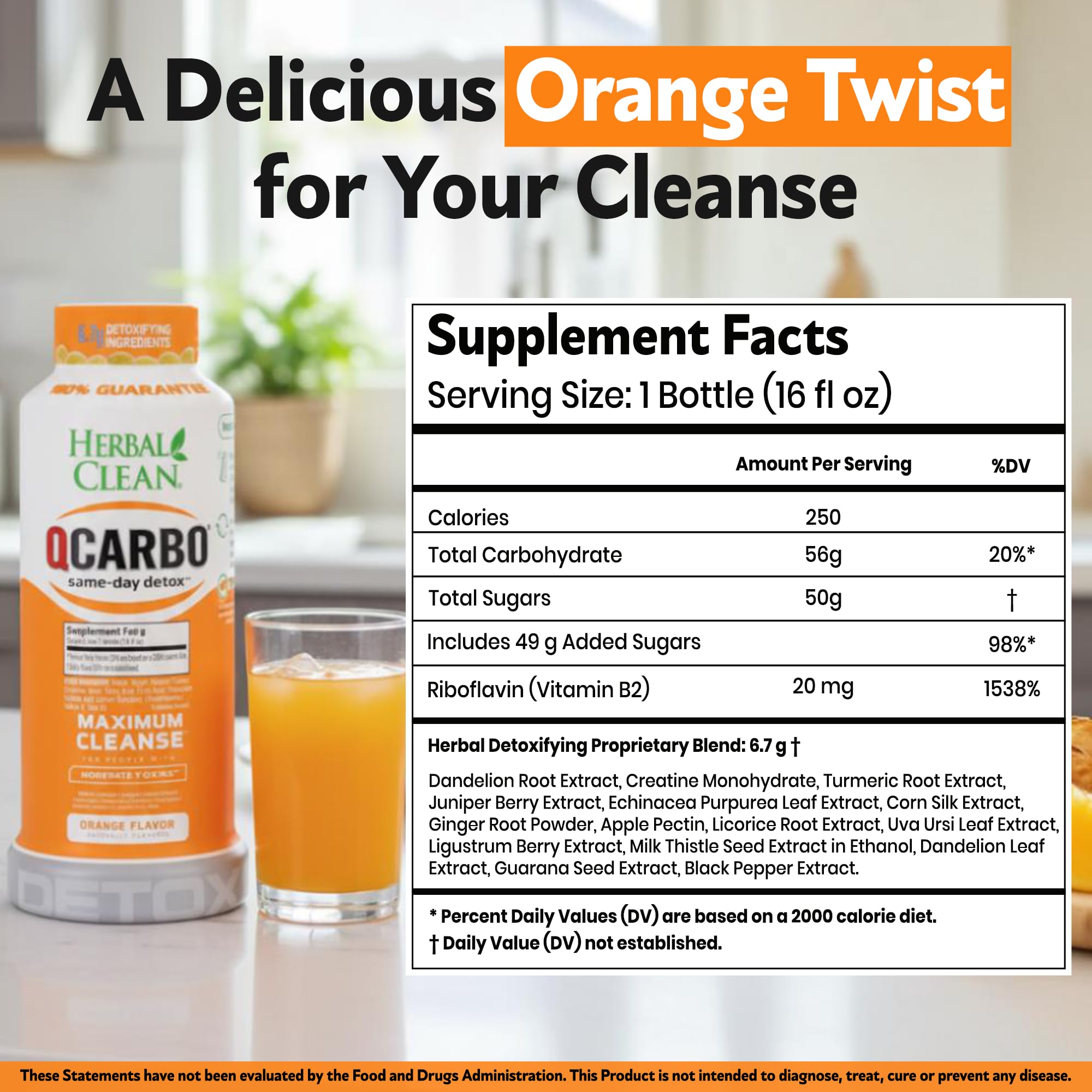 Herbal Clean Qcarbo16 Detox Drink - Full Body Cleanse

