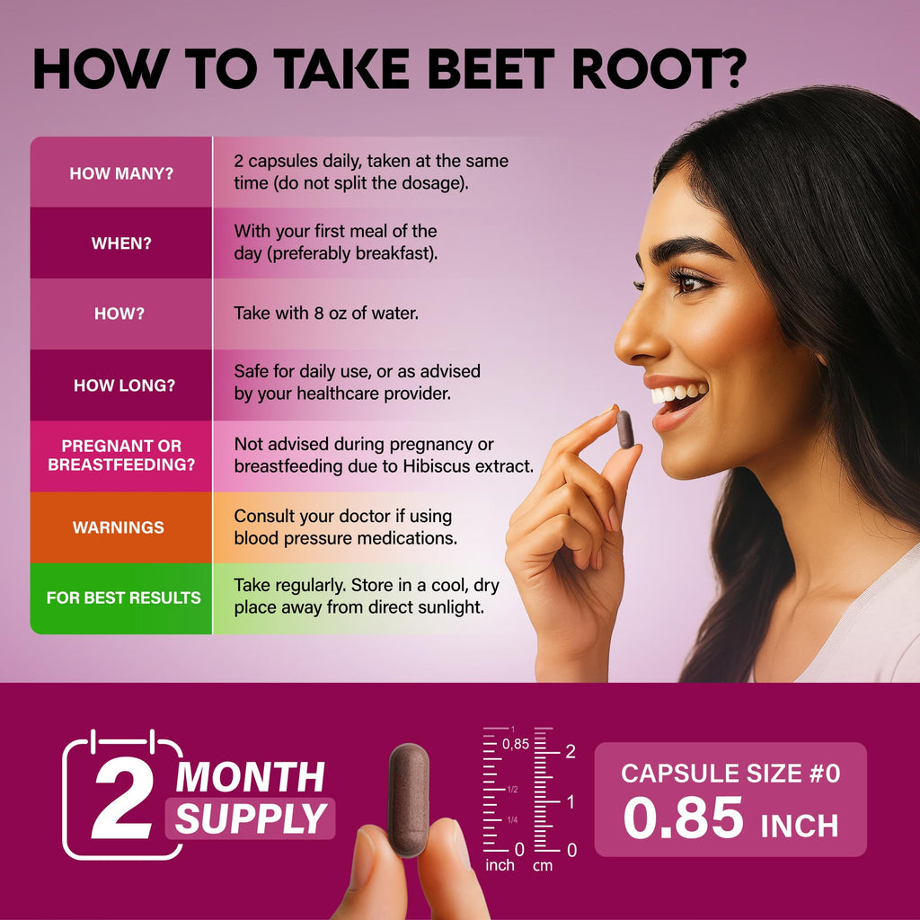 Beet Root Capsules for Heart Health and Circulation

