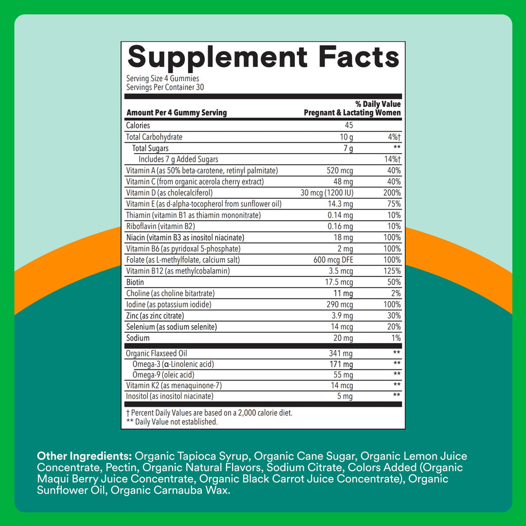 SmartyPants Organic Prenatal Vitamins for Women Gummies

