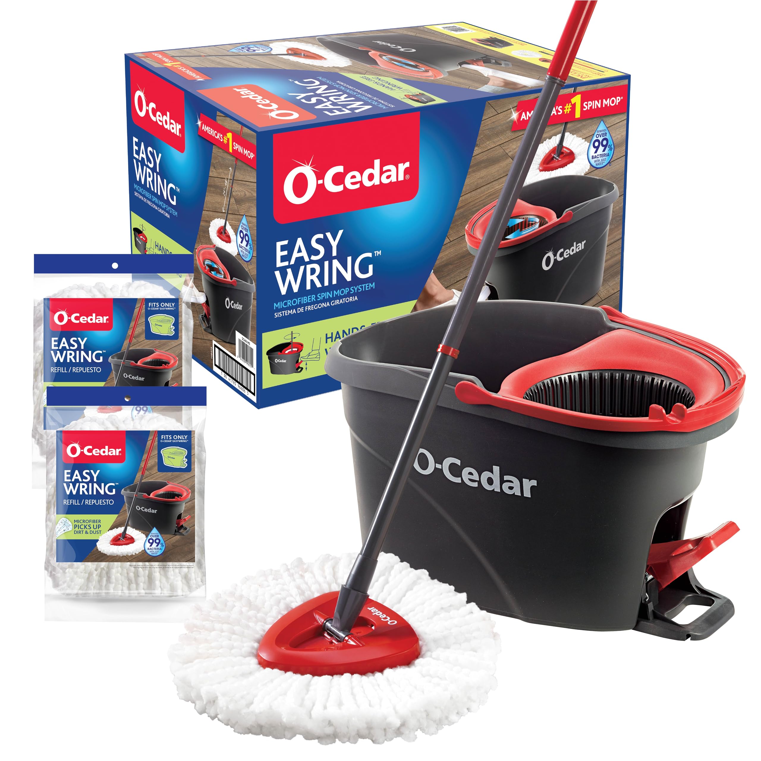 O-Cedar EasyWring Microfiber Spin Mop & Bucket Floor Cleaning System


