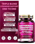Megneta Nattokinase 12,000 FU - Triple Enzyme Formula

