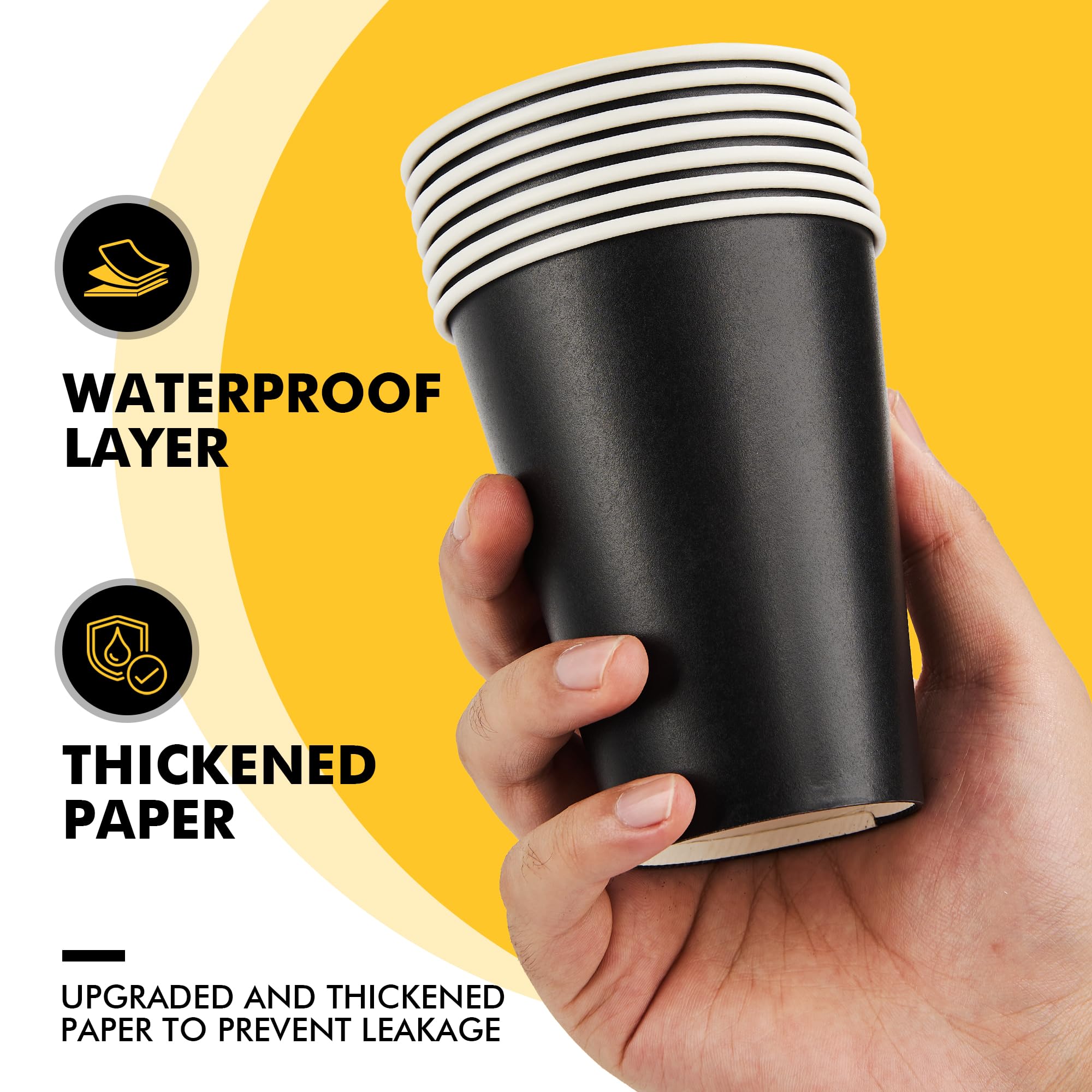 RACETOP Disposable Coffee Cups with Lids and Sleeves

