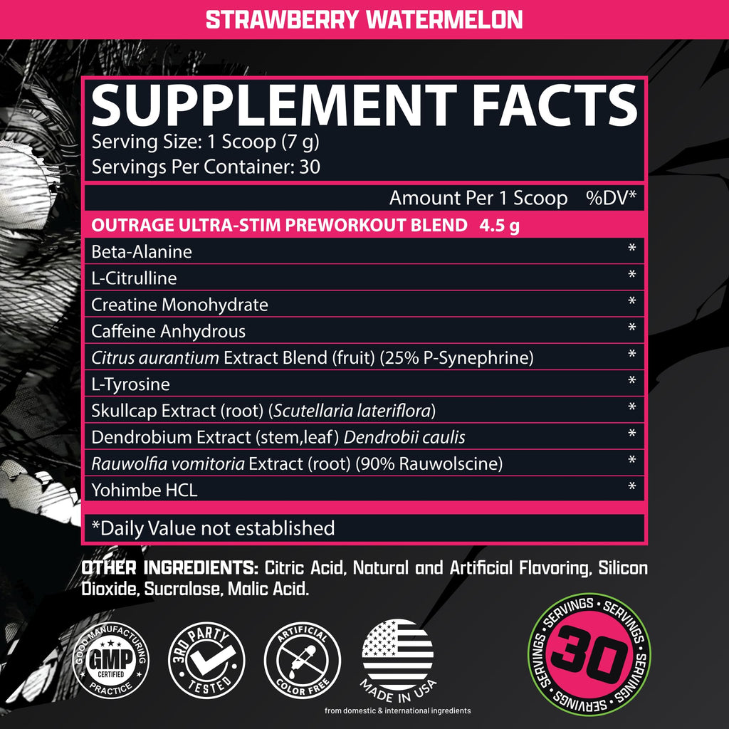 Outrage Pre-Workout Powder | Ultra High Stim

