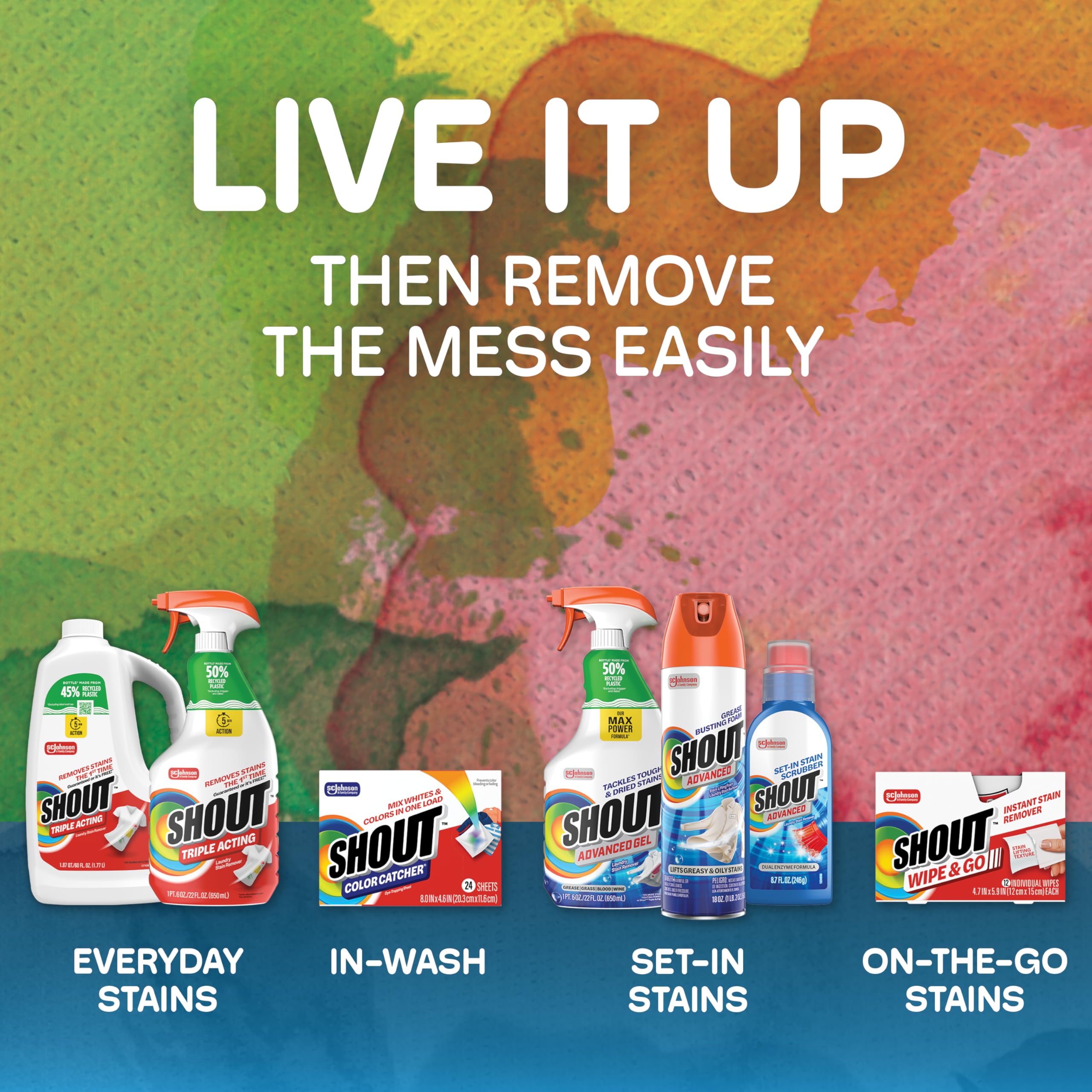 Shout Wipe & Go Stain Remover Wipes | No Wash

