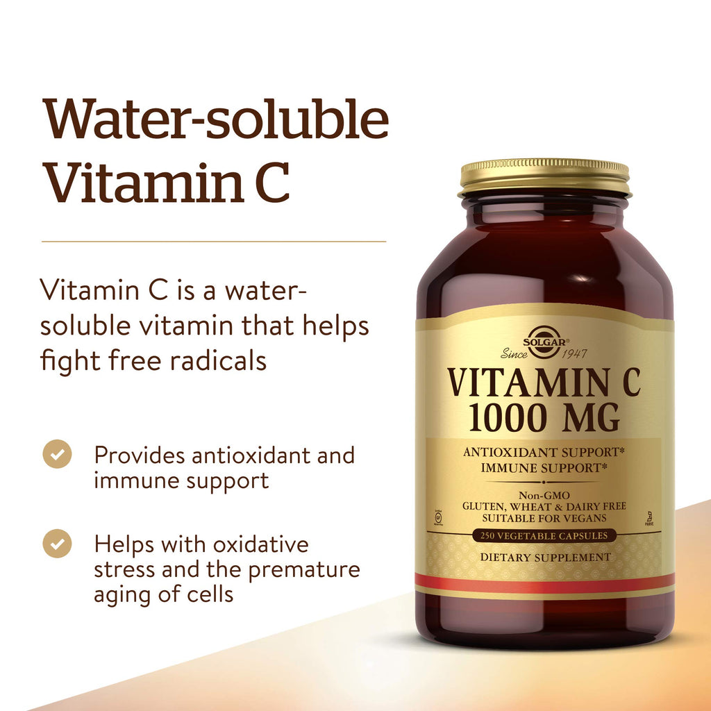Solgar Vitamin C 1000 mg Vegetable Capsules | Immune Support

