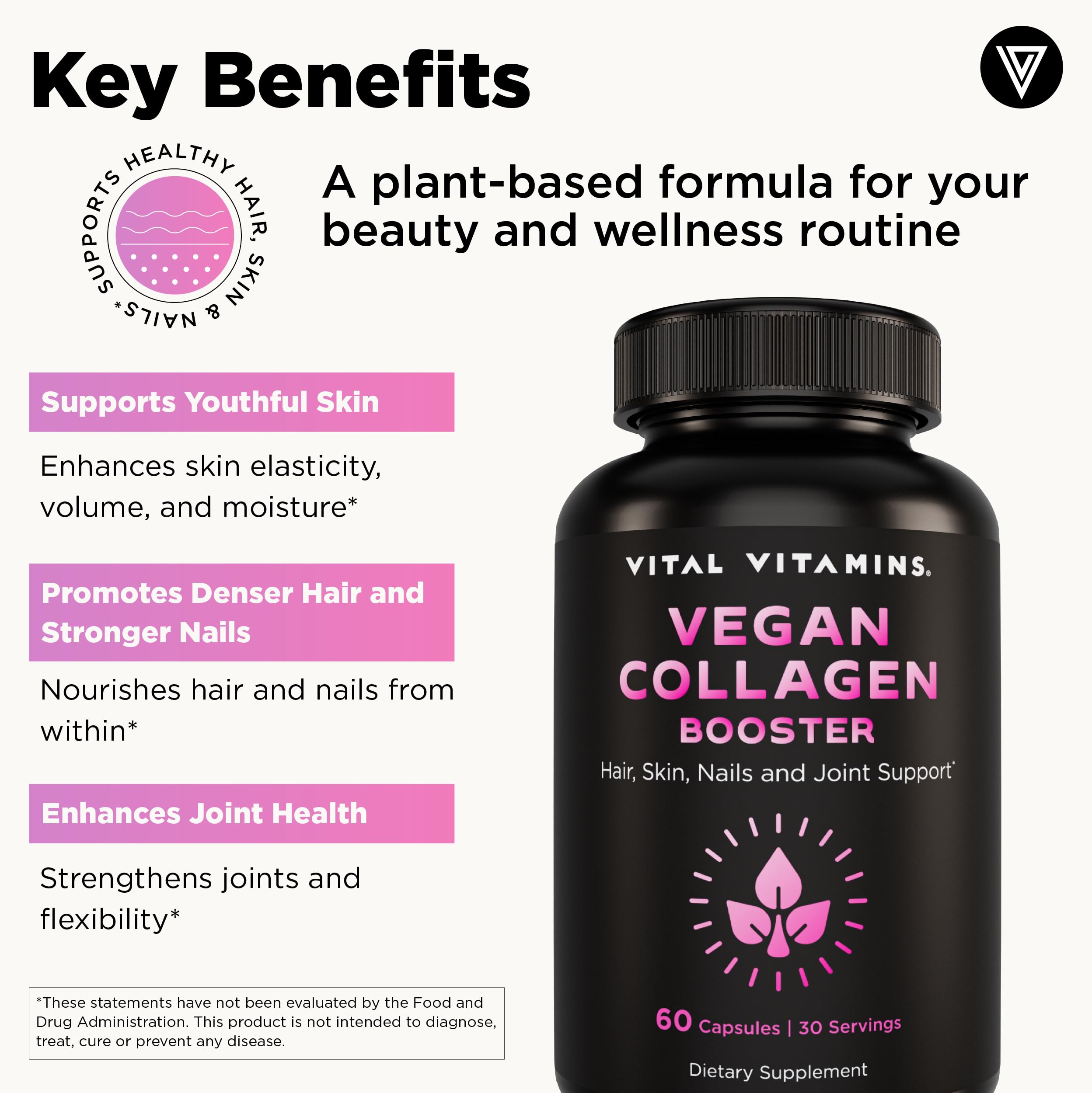 Vital Vitamins Vegan Collagen Booster - Hair Support

