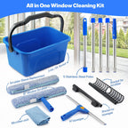 NICOFPHY Window Cleaning Kit with Squeegee & Scrubber

