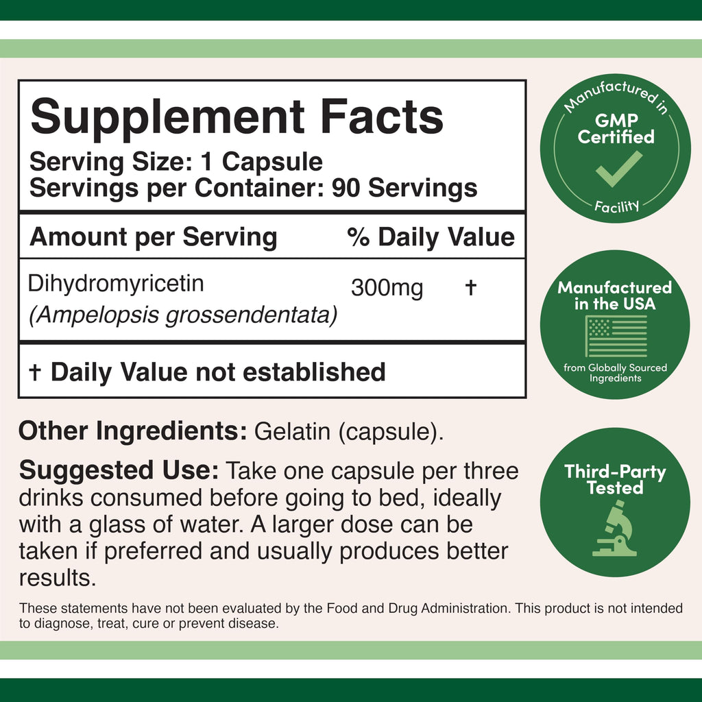 DHM Dihydromyricetin Liver Support Supplement | USA Made

