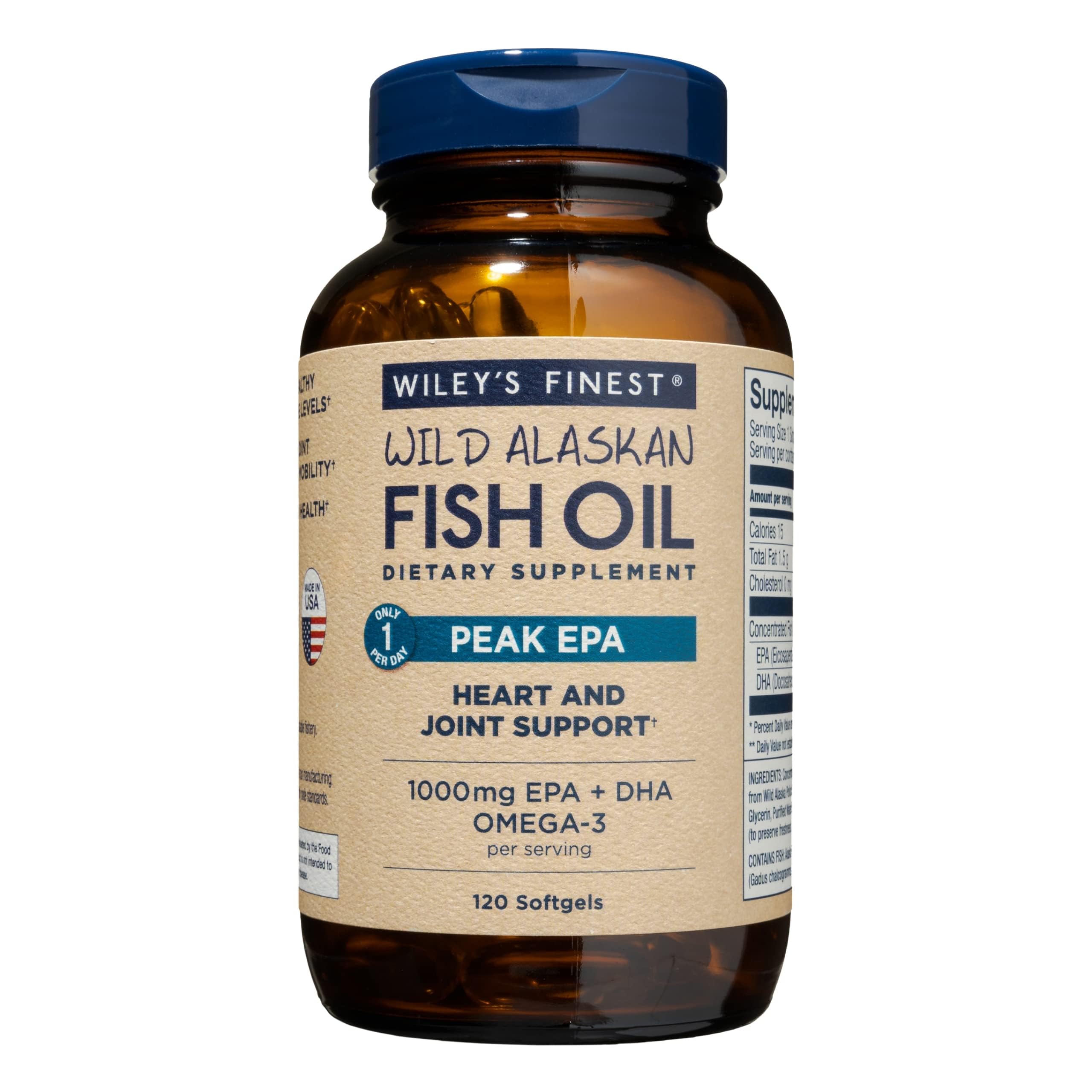 Wiley's Finest Wild Alaskan Fish Oil Peak EPA Omega-3 Supplement