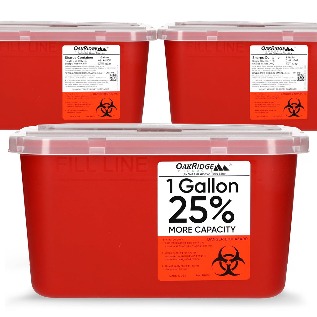 OakRidge Sharps Container with Pop-Up Lid CDC Approved

