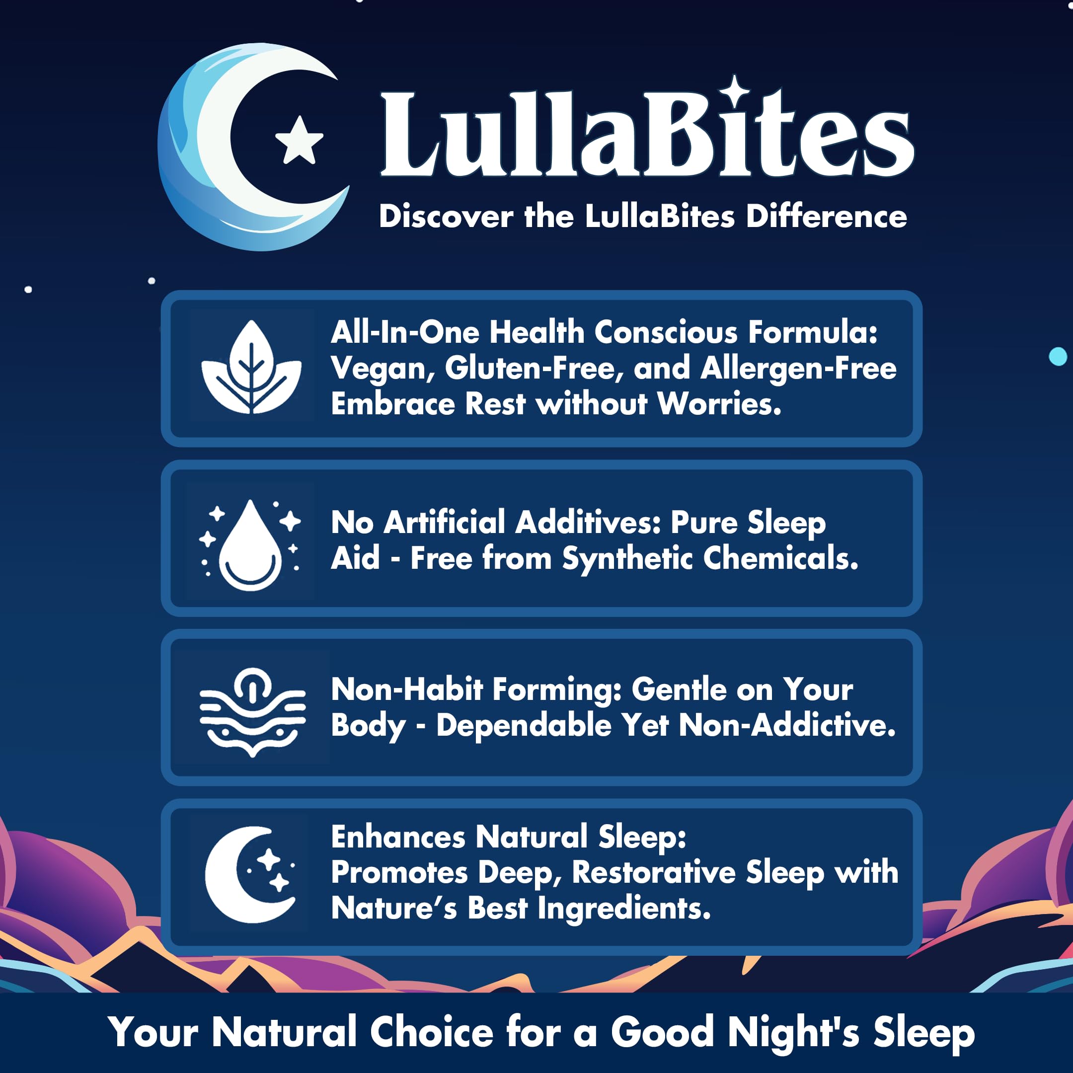 LullaBites Sleep Gummies - Natural Nighttime Support

