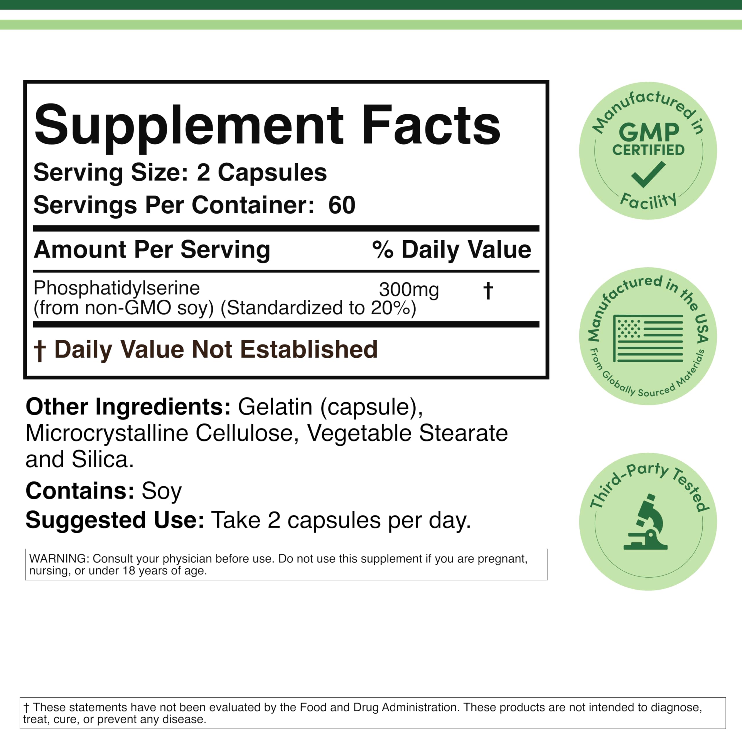 Phosphatidylserine Supplement by Double Wood

