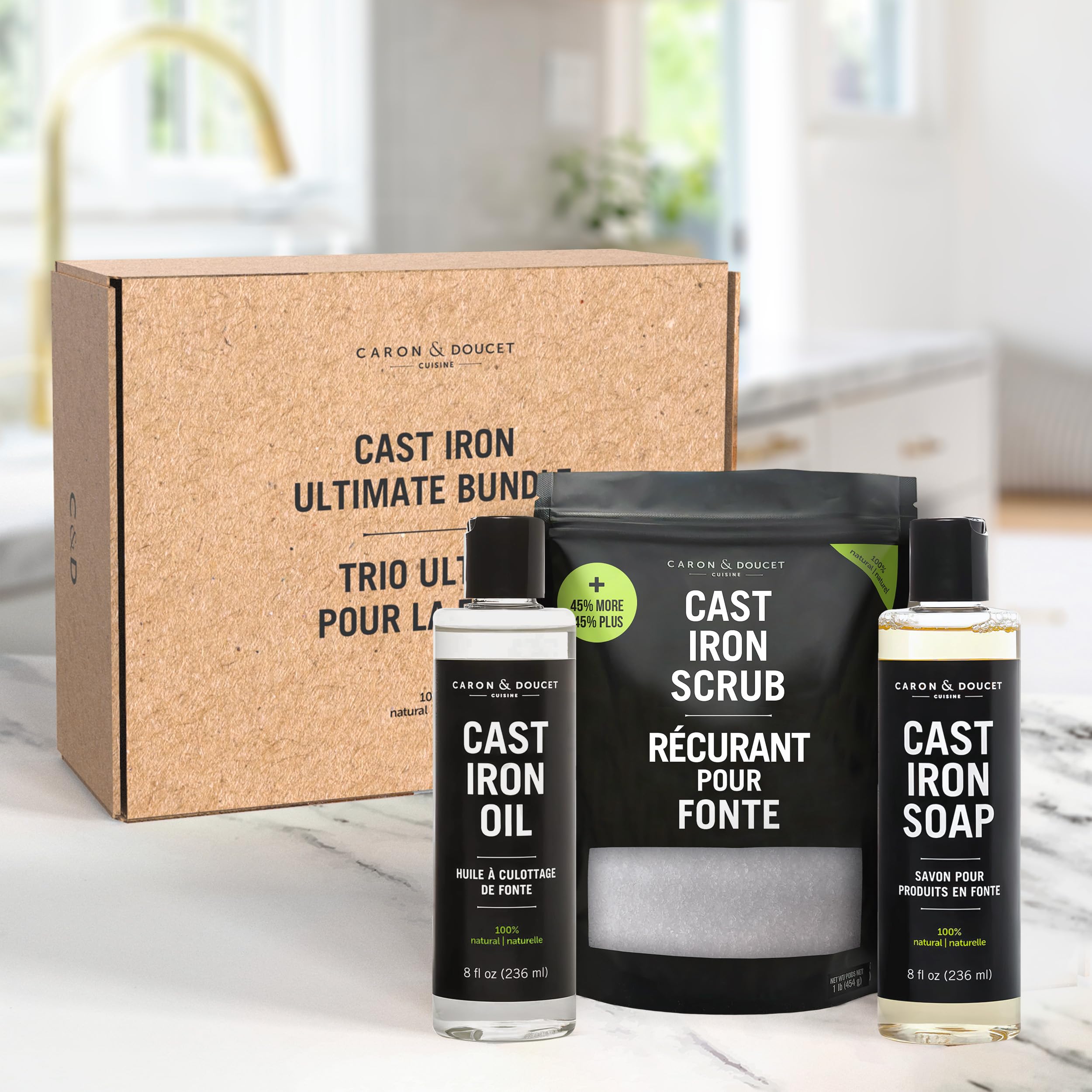 Caron & Doucet Cast Iron Care Set – Seasoning Oil & Soap

