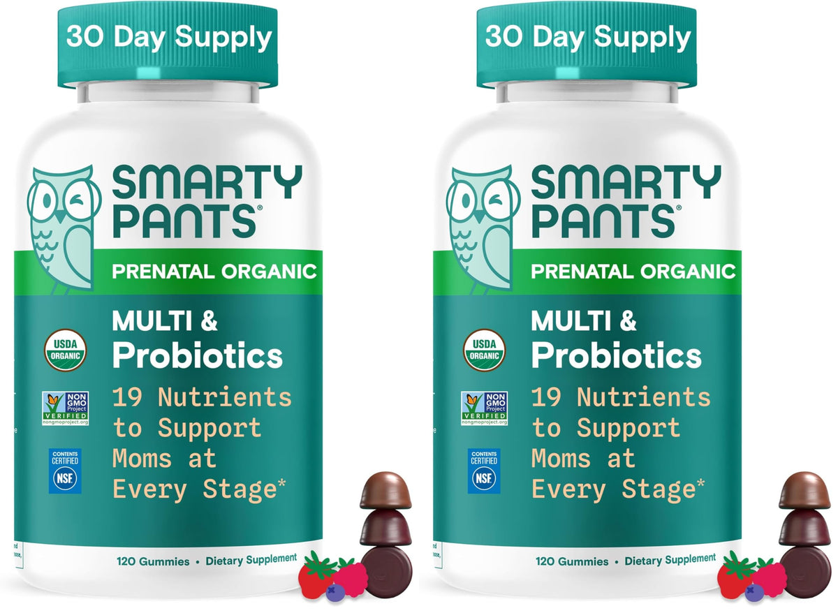 SmartyPants Organic Prenatal Vitamins for Women Multivitamin Gummies