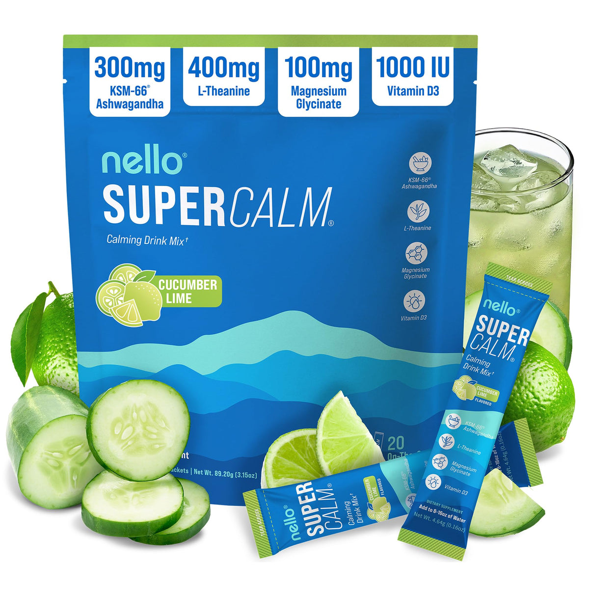 Nello SuperCalm Powdered Drink Mix Adaptogenic Sleep Support