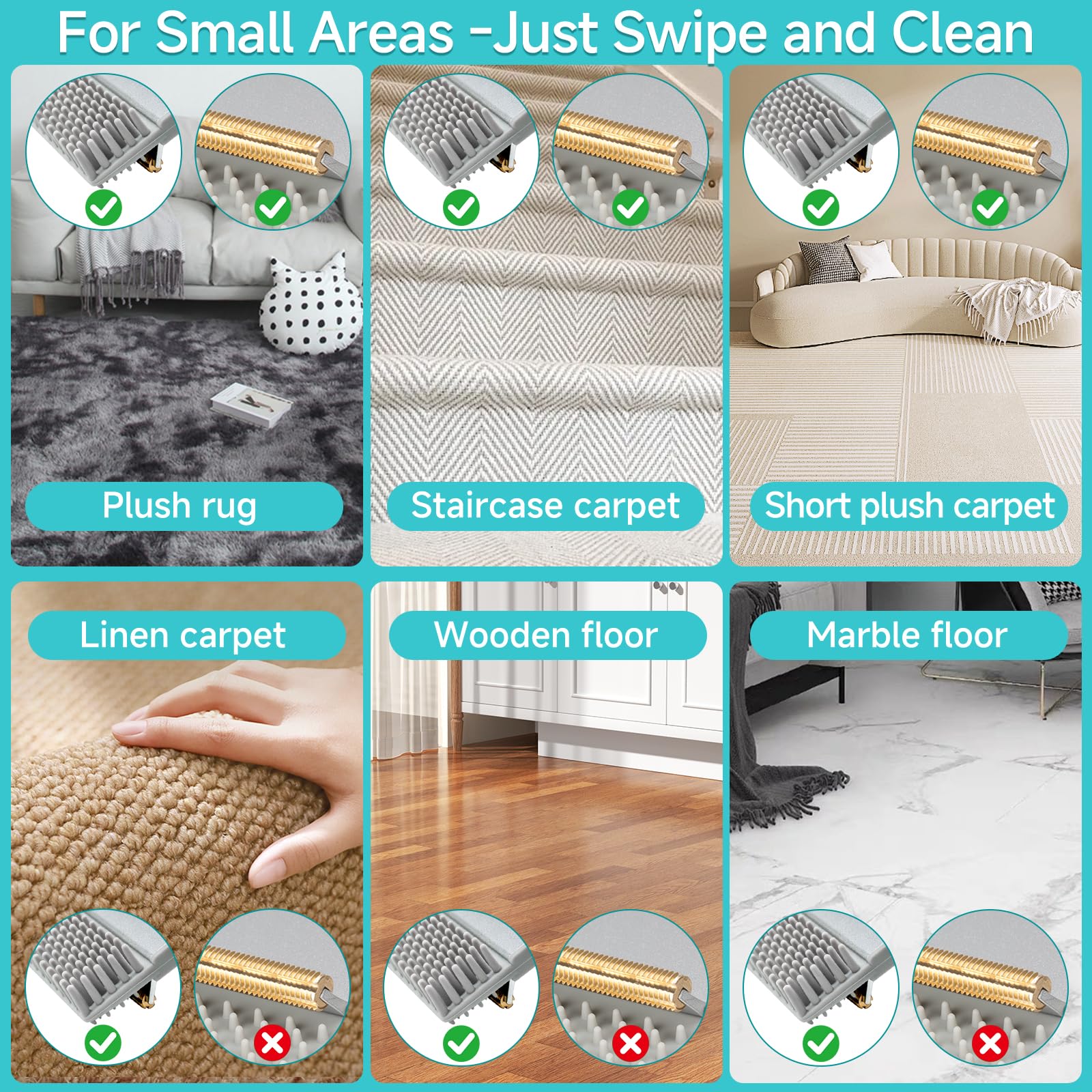 Carpet Rake for Pet Hair Removal - Dual-Action Tool

