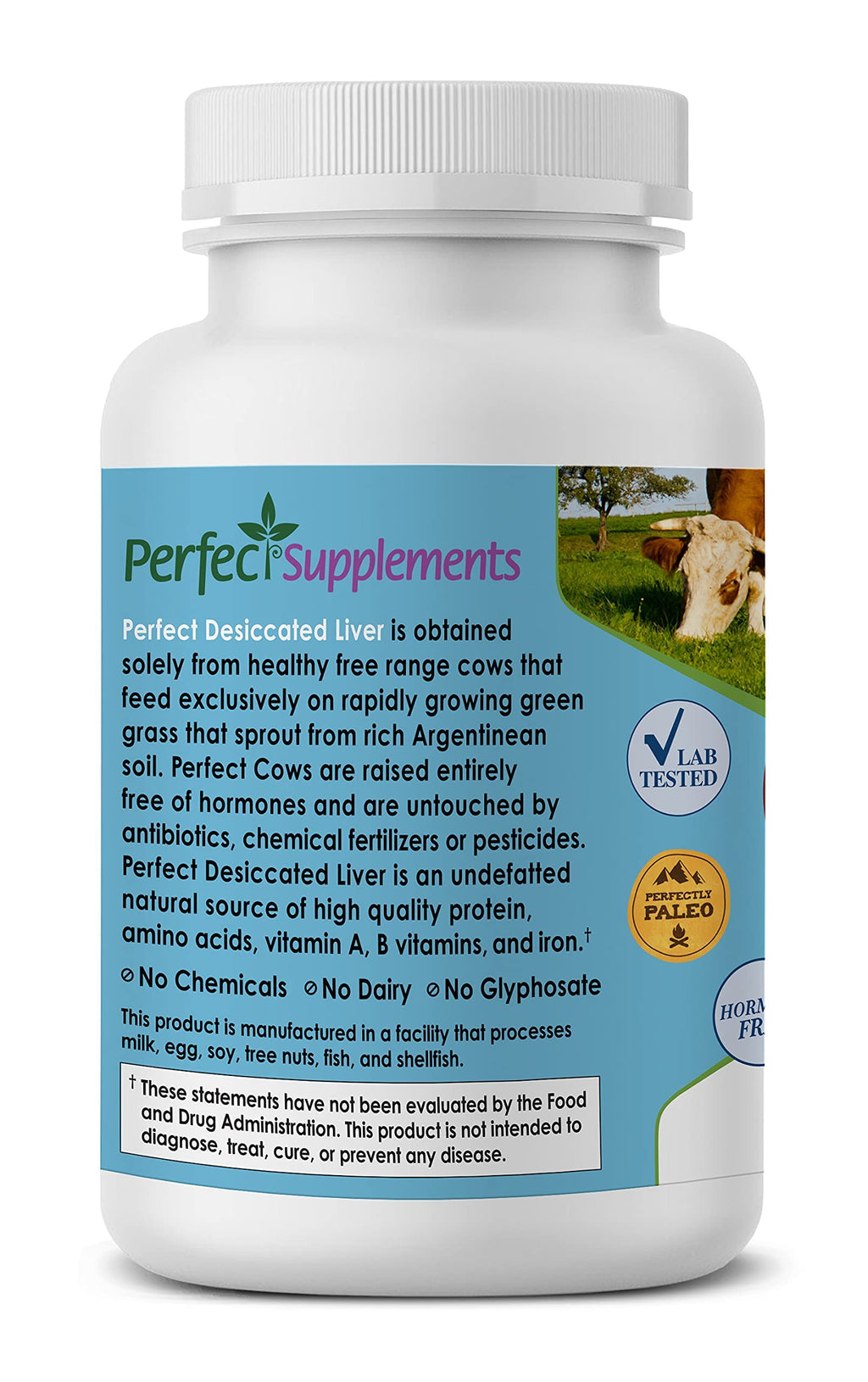 Perfect Supplements Desiccated Beef Liver Capsules Grass-Fed

