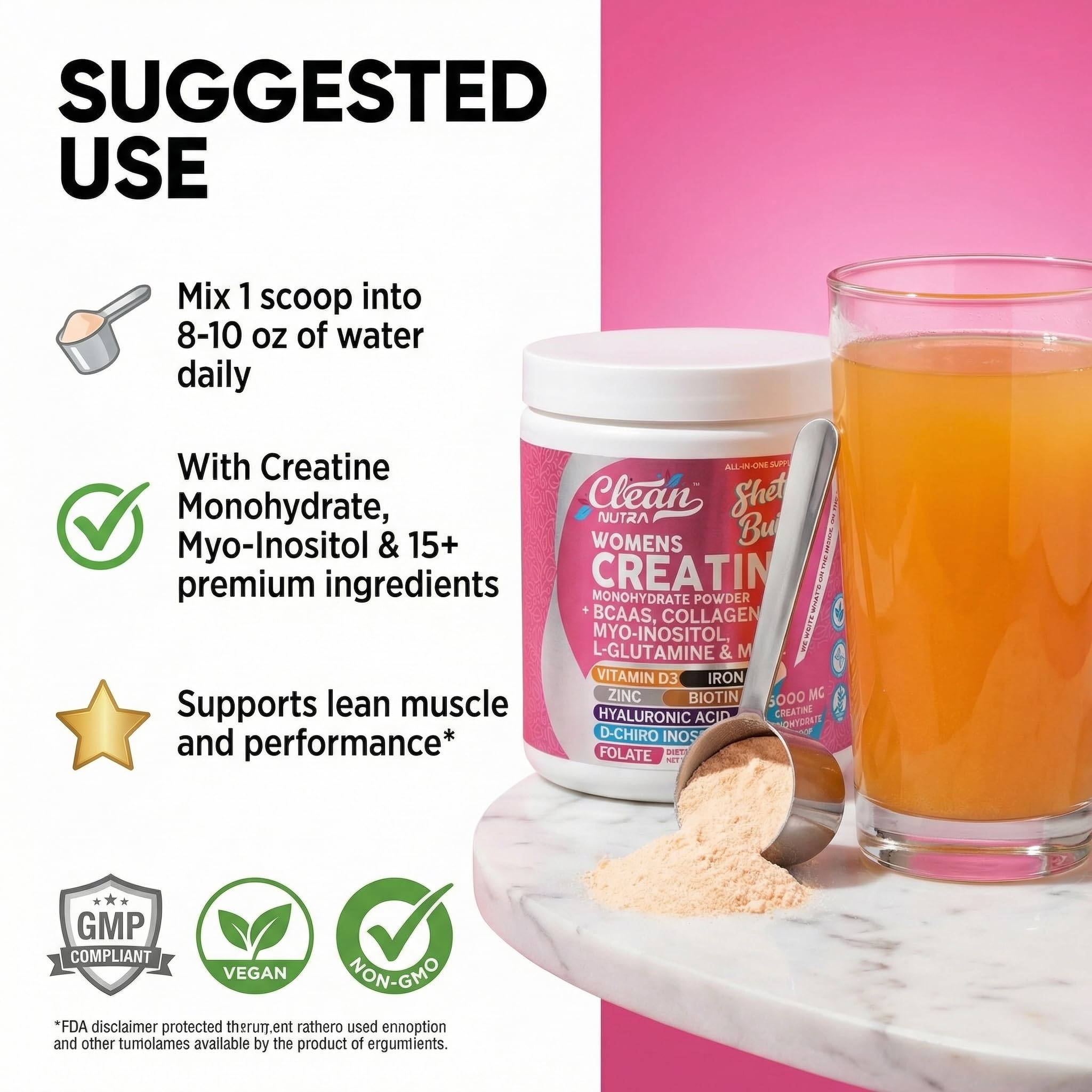 Creatine for Women: Multi-Ingredient Powder | Clean Nutra

