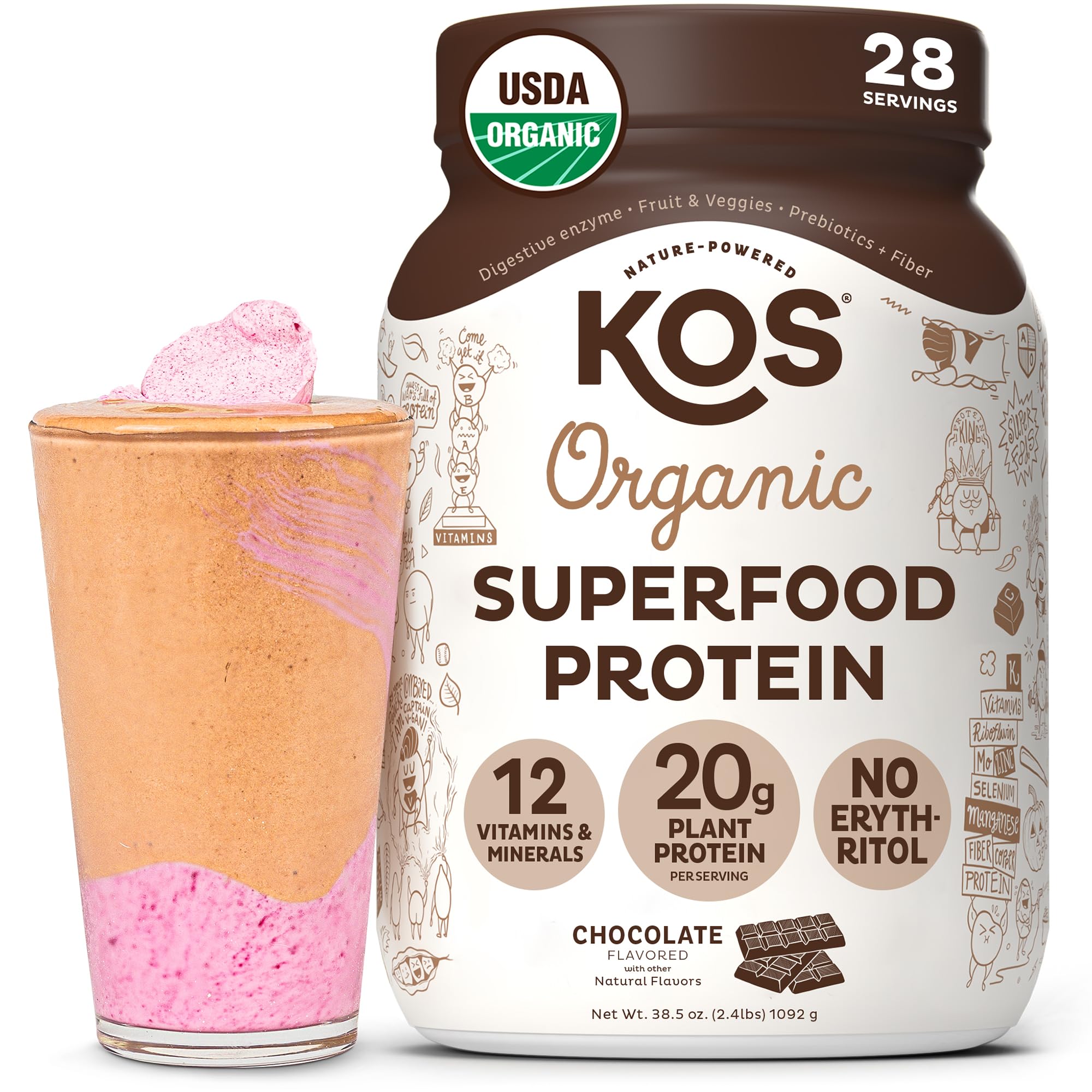 KOS Plant-Based Vegan Protein Powder - Pea Protein Blend