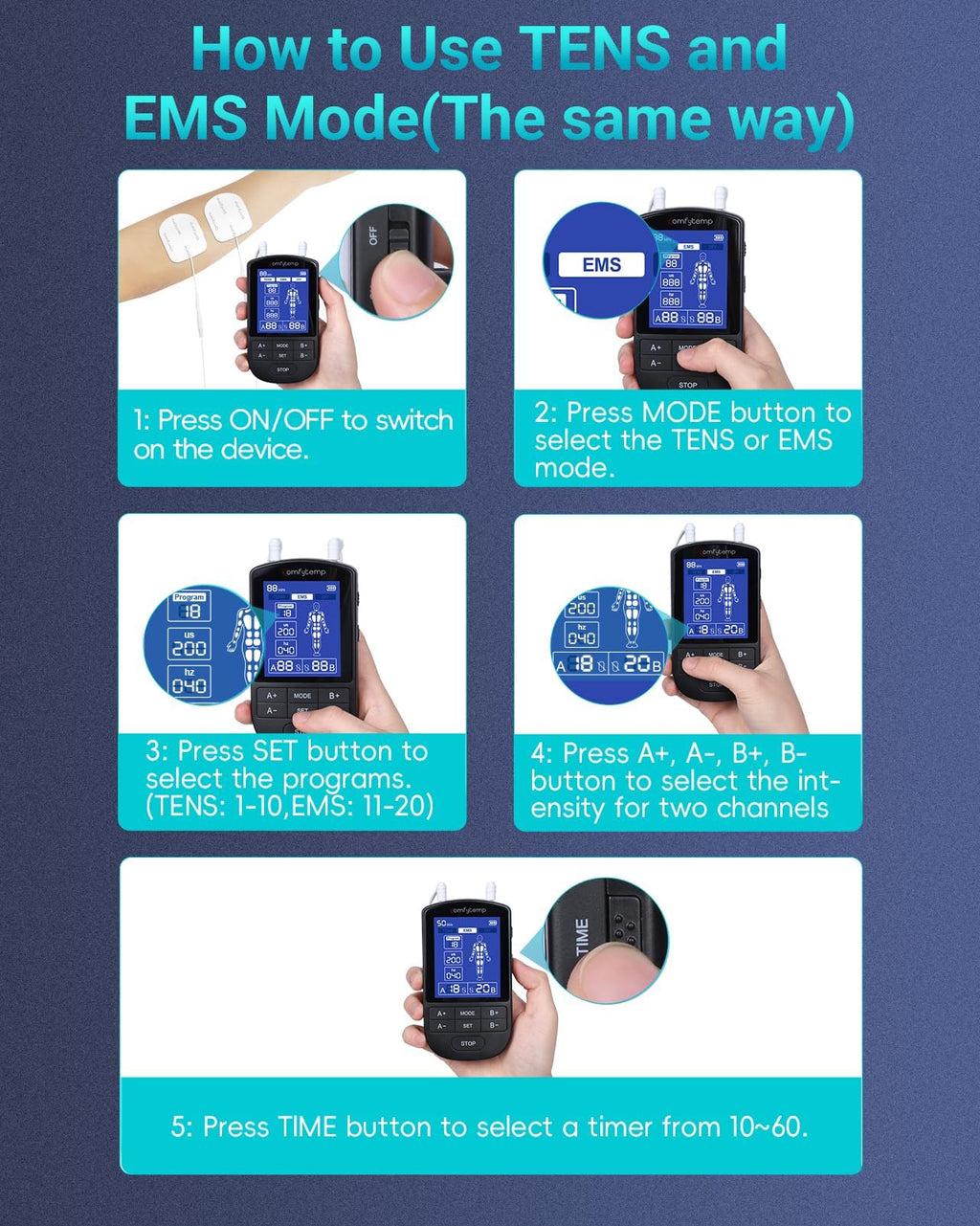 Comfytemp TENS EMS Pain Relief Device | Home Use

