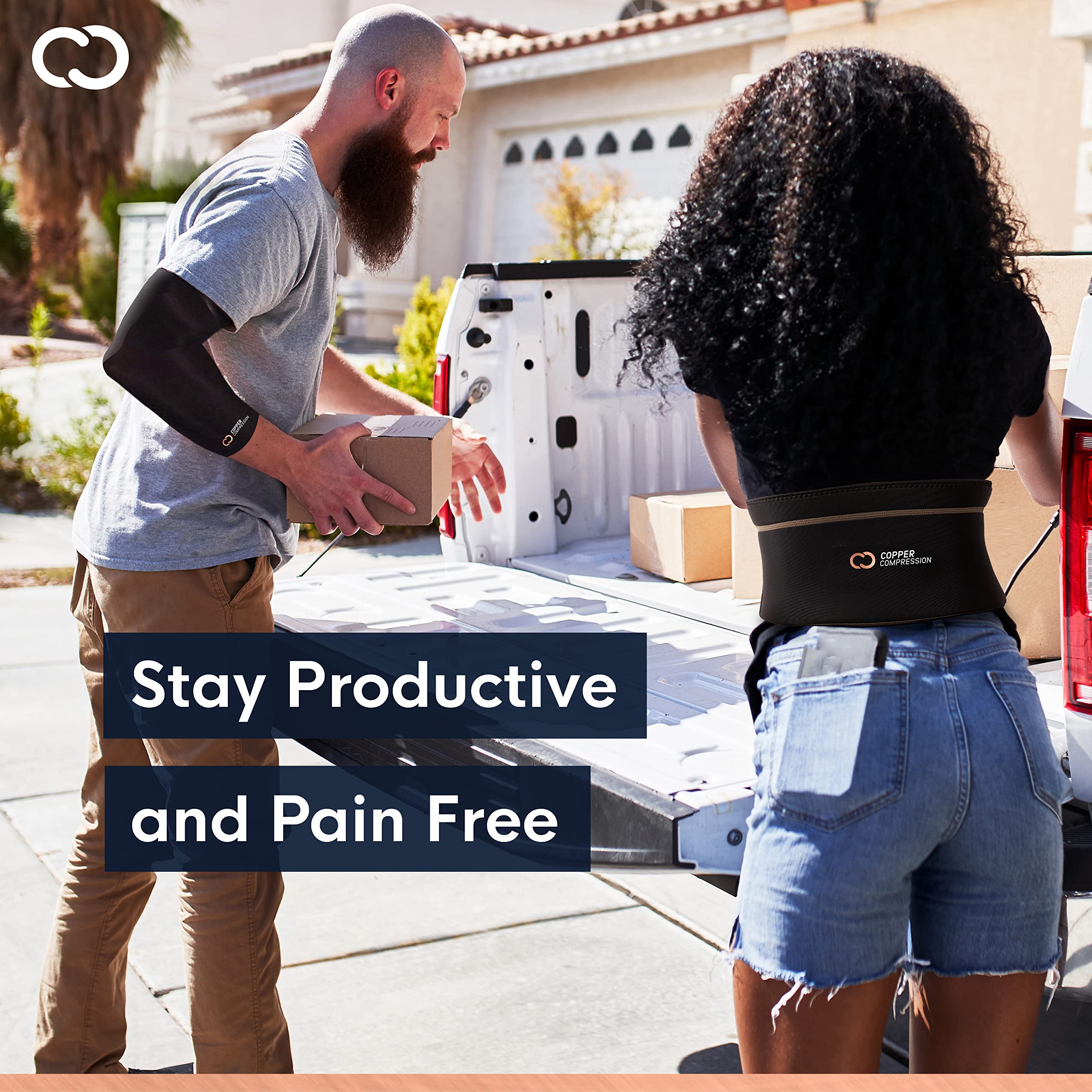 Copper Compression Back Brace - Lumbar Support

