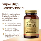 Solgar Biotin 10000 mcg Vegetarian Capsules for Hair & Skin

