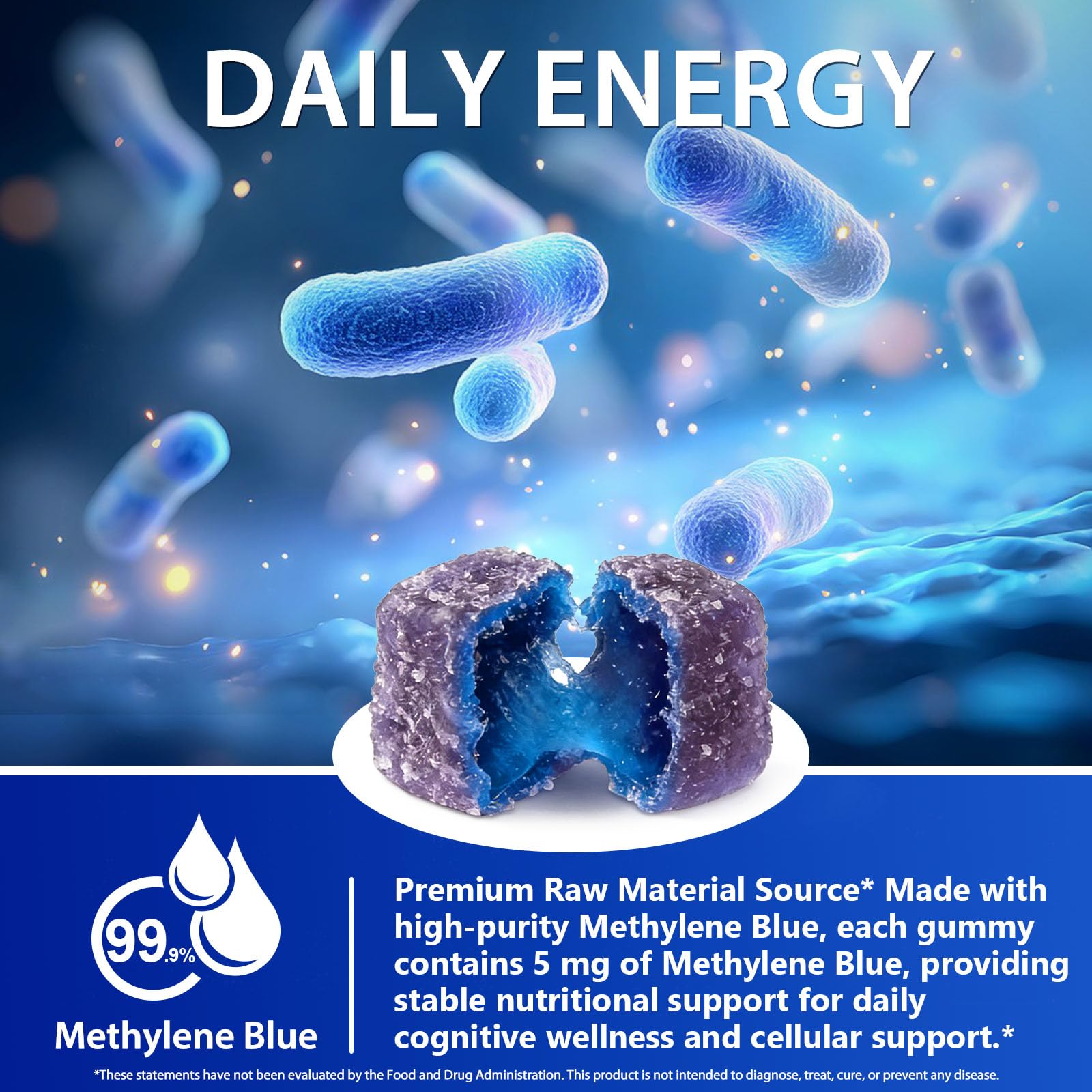 Methylene Blue Gummies for Cognitive Support - Vegan

