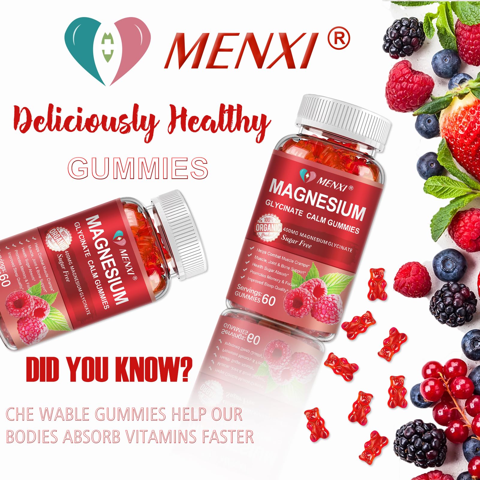 Magnesium Gummies Glycinate & Malate for Sleep & Mood

