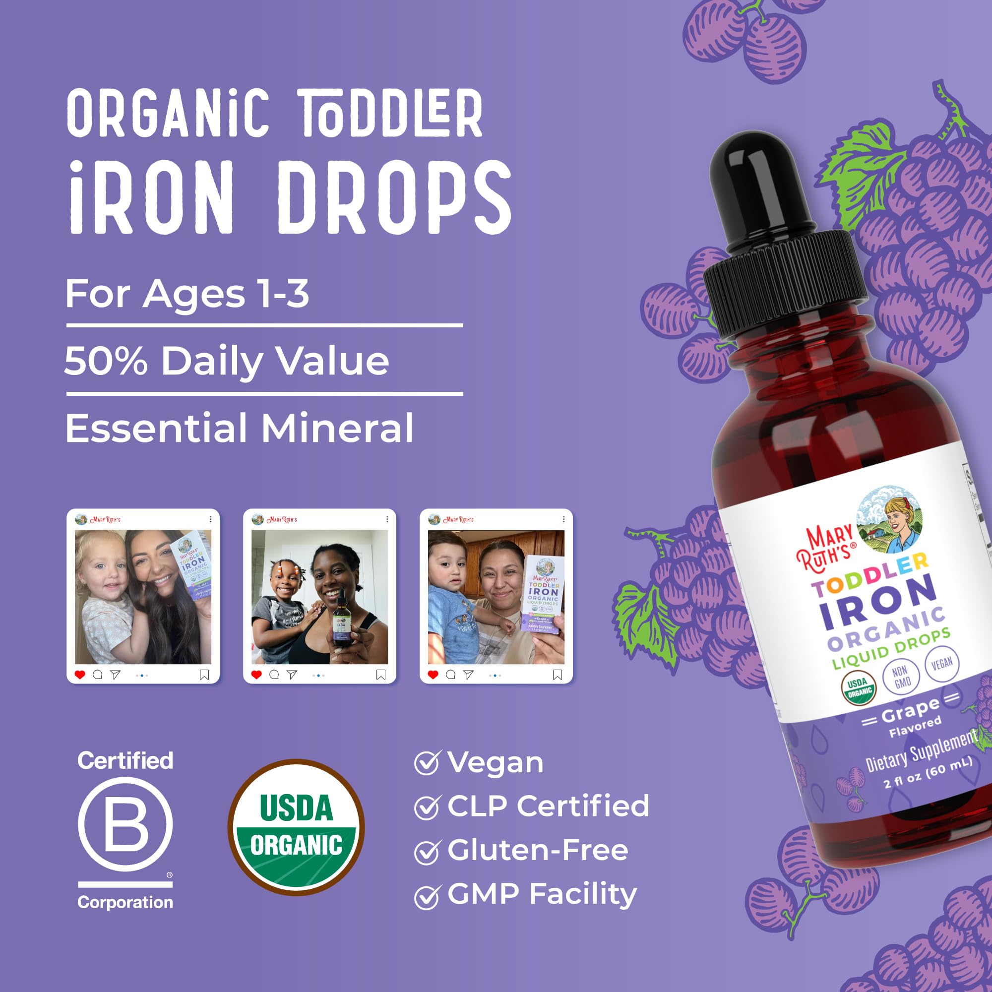 MaryRuth's Toddler Iron Supplement - Liquid Iron for Kids

