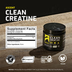 Ascent Clean Creatine Monohydrate Powder Creapure Certified

