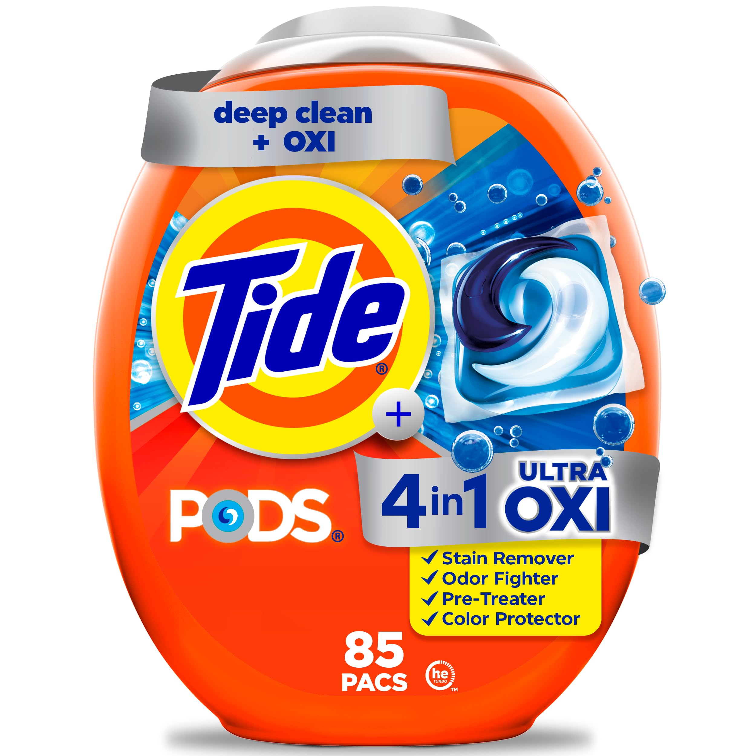 Tide PODS 4-in-1 Ultra Oxi Laundry Detergent Pods HE Compatible

