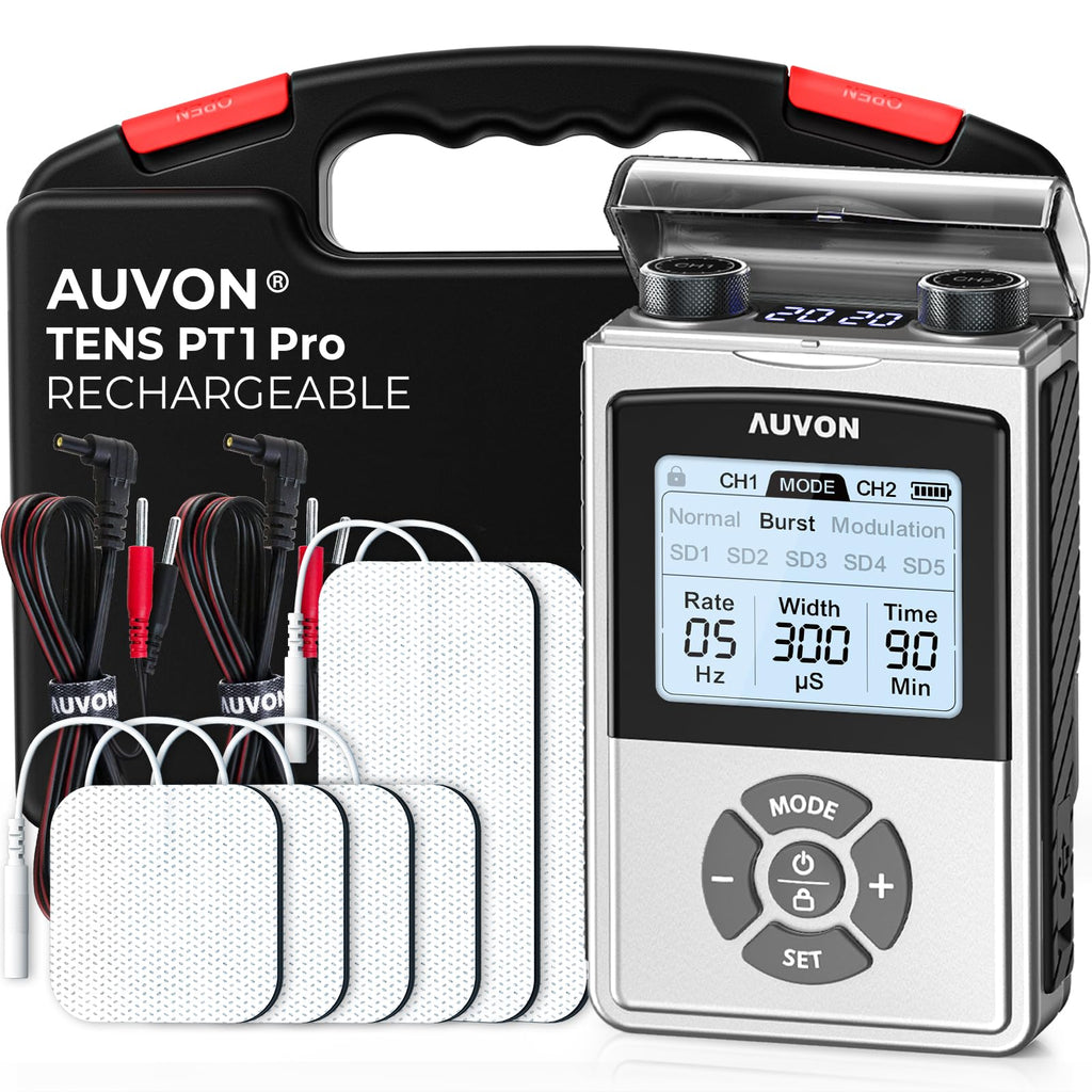 AUVON TENS Unit Rechargeable Pain Relief | 8 Modes

