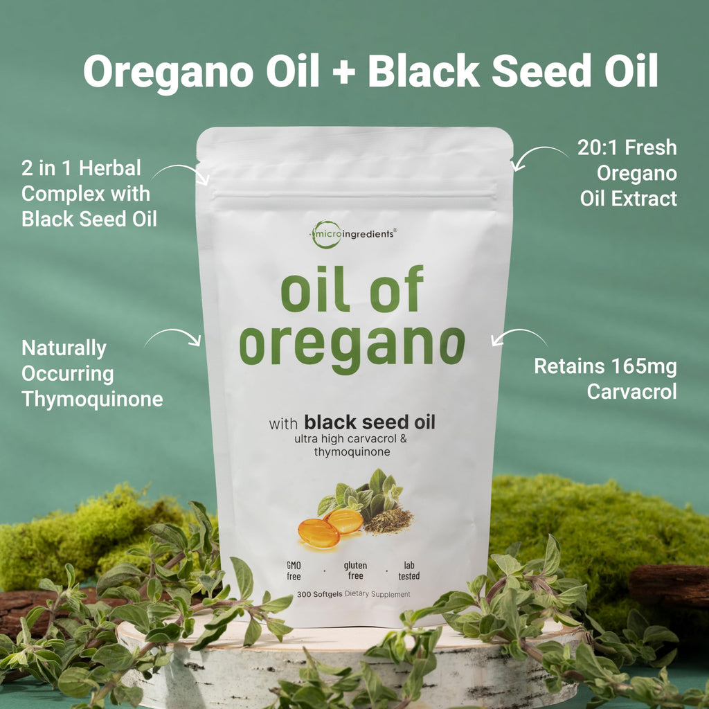 Oil of Oregano & Black Seed Oil Softgels | Non-GMO


