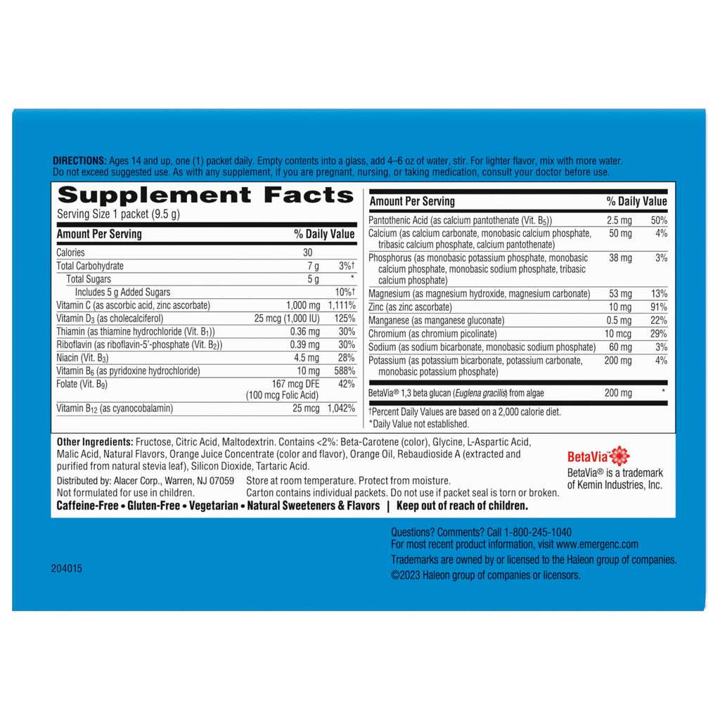 Emergen-C Immune+ Triple Action Immune Powder | BetaVia


