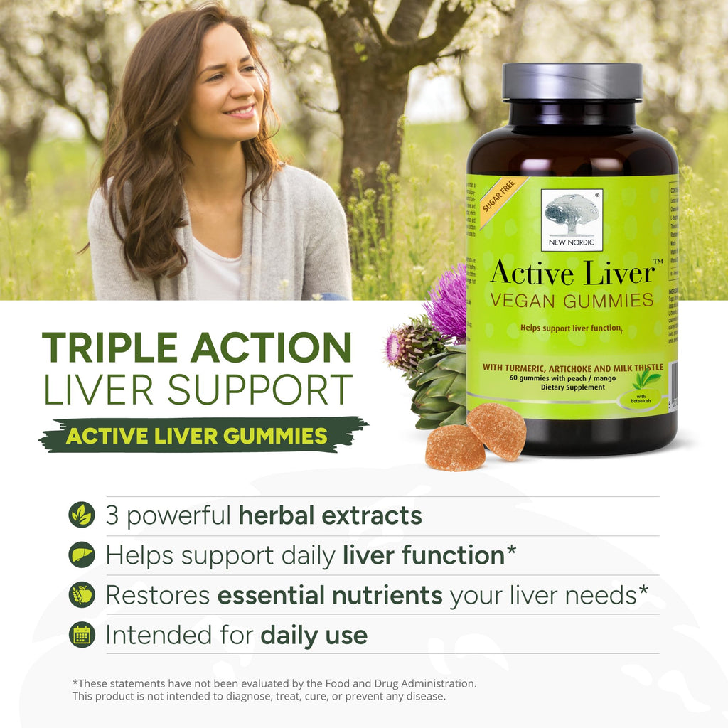 New Nordic Active Liver Gummies | Milk Thistle and Turmeric

