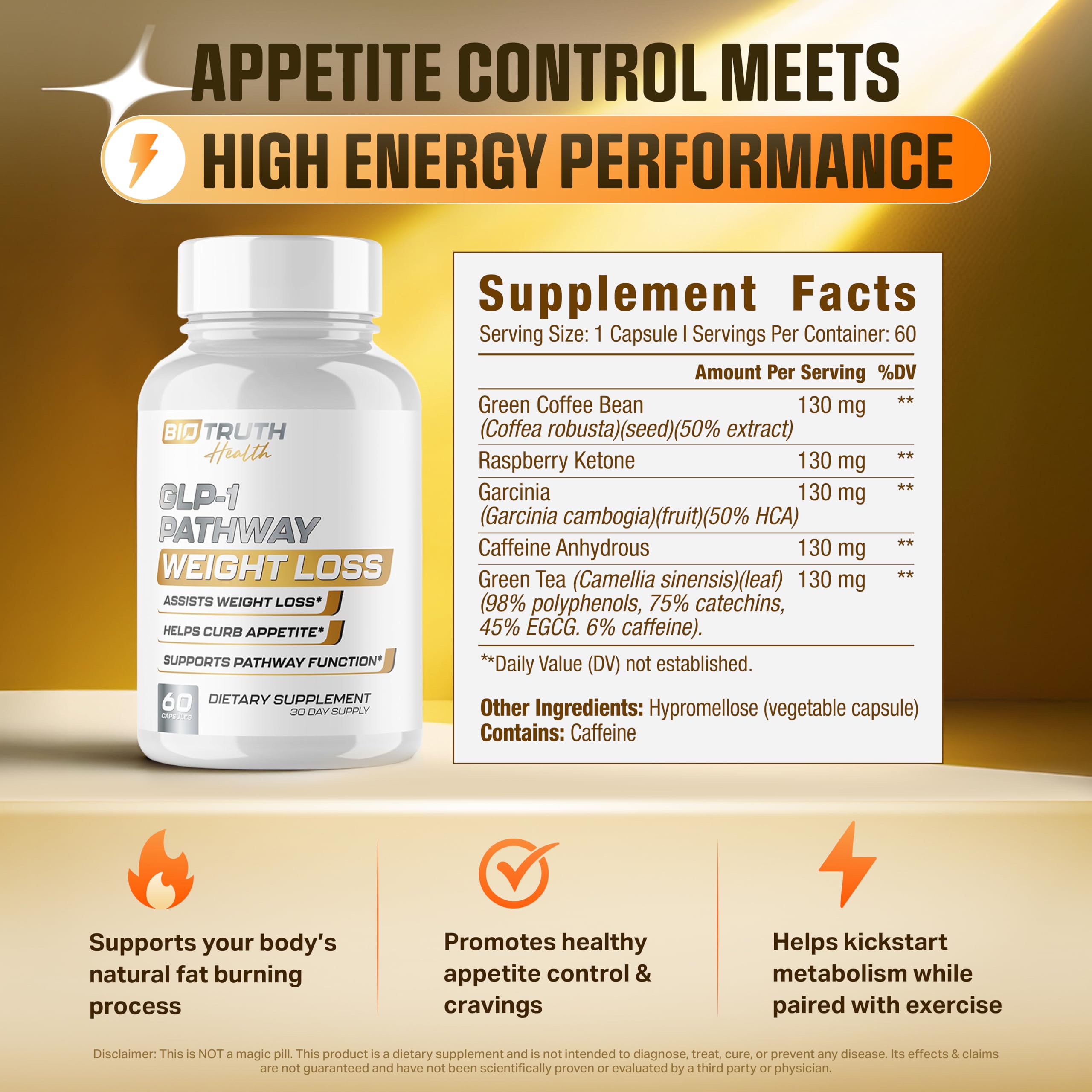 GLP-1 BioTruth Health Dietary Supplement for Weight Management

