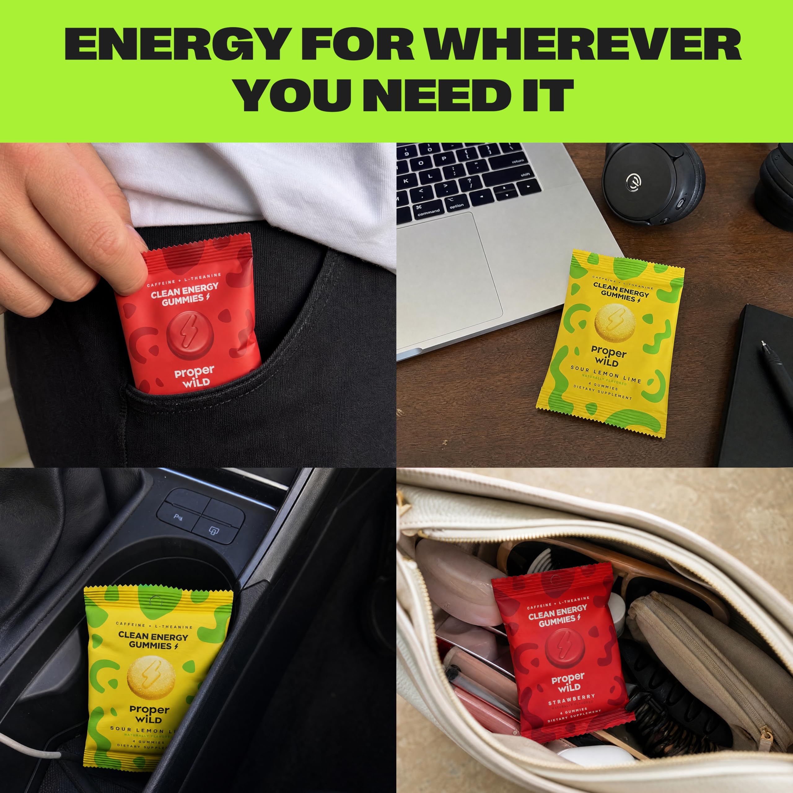 Proper Wild Energy Gummies for Focus and Clean Energy

