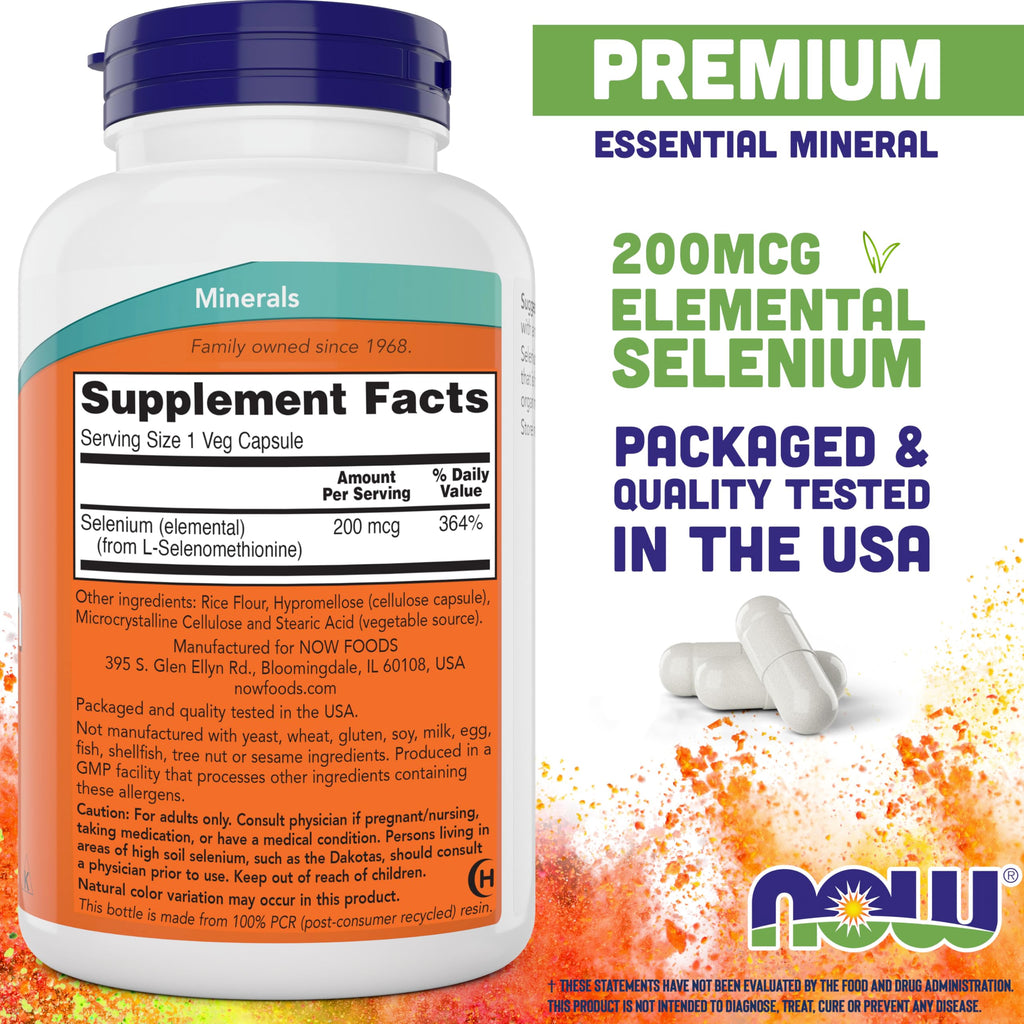 NOW Foods Selenium 200 mcg Capsules | L-Selenomethionine

