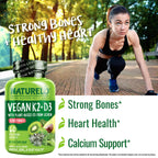 Naturelo Vitamin D3 K2 Vegan Supplement for Bone Health

