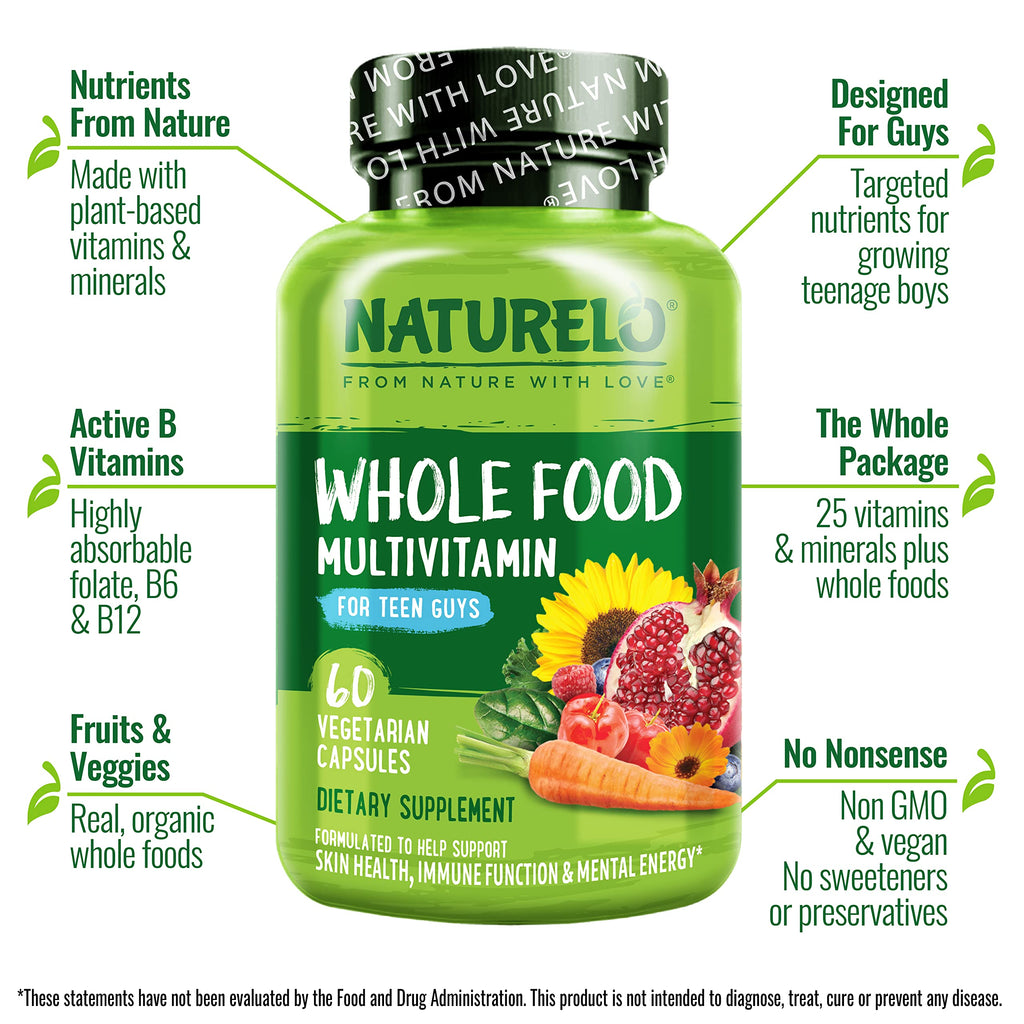 Naturelo Teen Multivitamin for Teenage Boys – Whole Food

