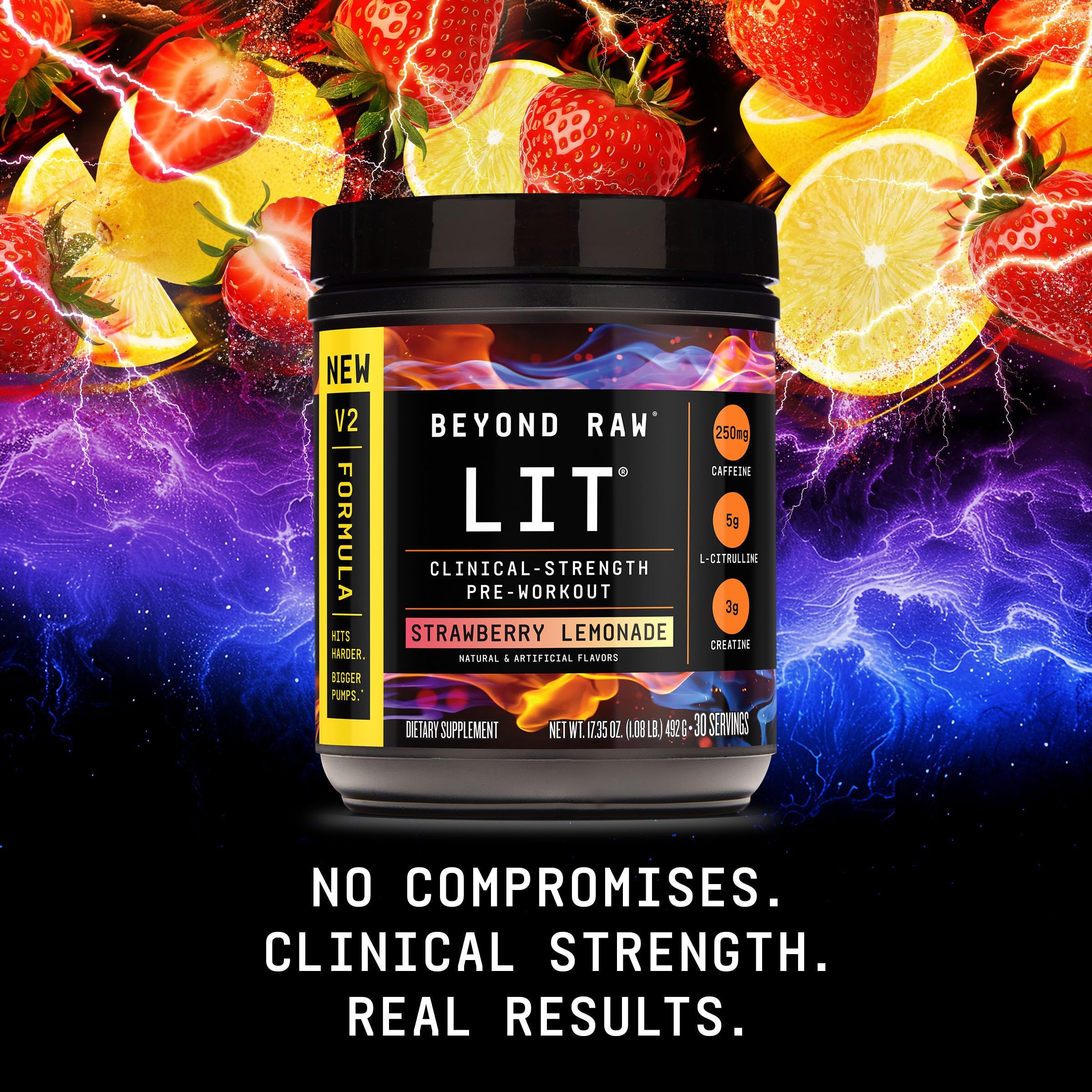 Beyond Raw LIT V2 Pre-Workout Powder | Clinical Strength

