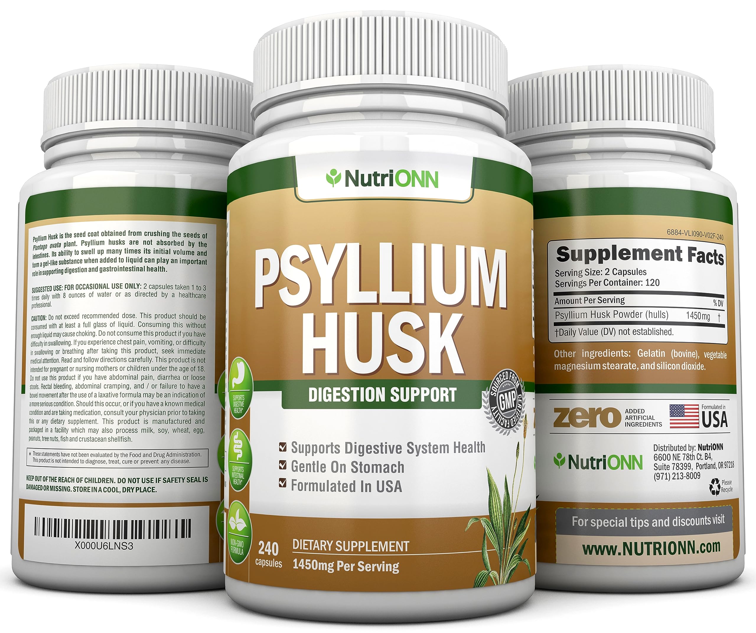 NutriONN Psyllium Husk Capsule - Premium Fiber


