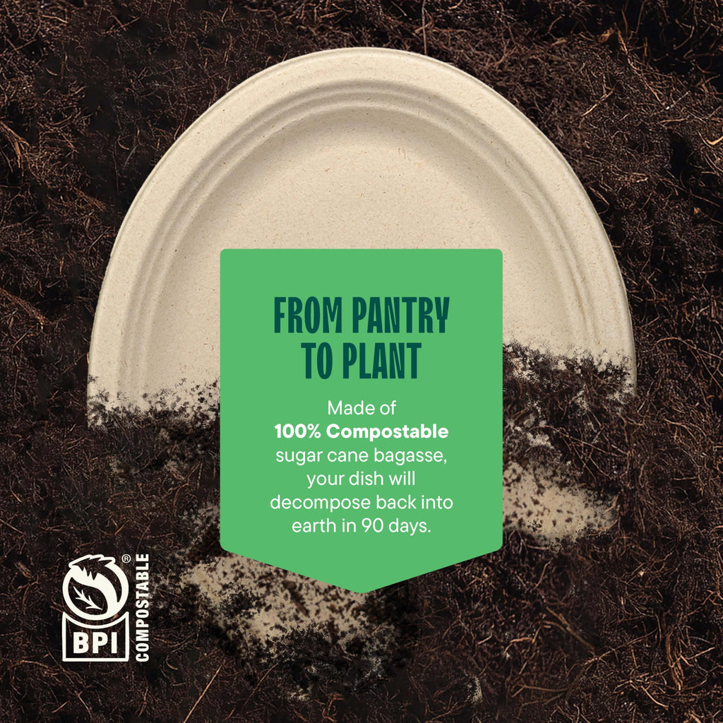 Bagasse Compostable Dinner Plates | Heavy-Duty Eco

