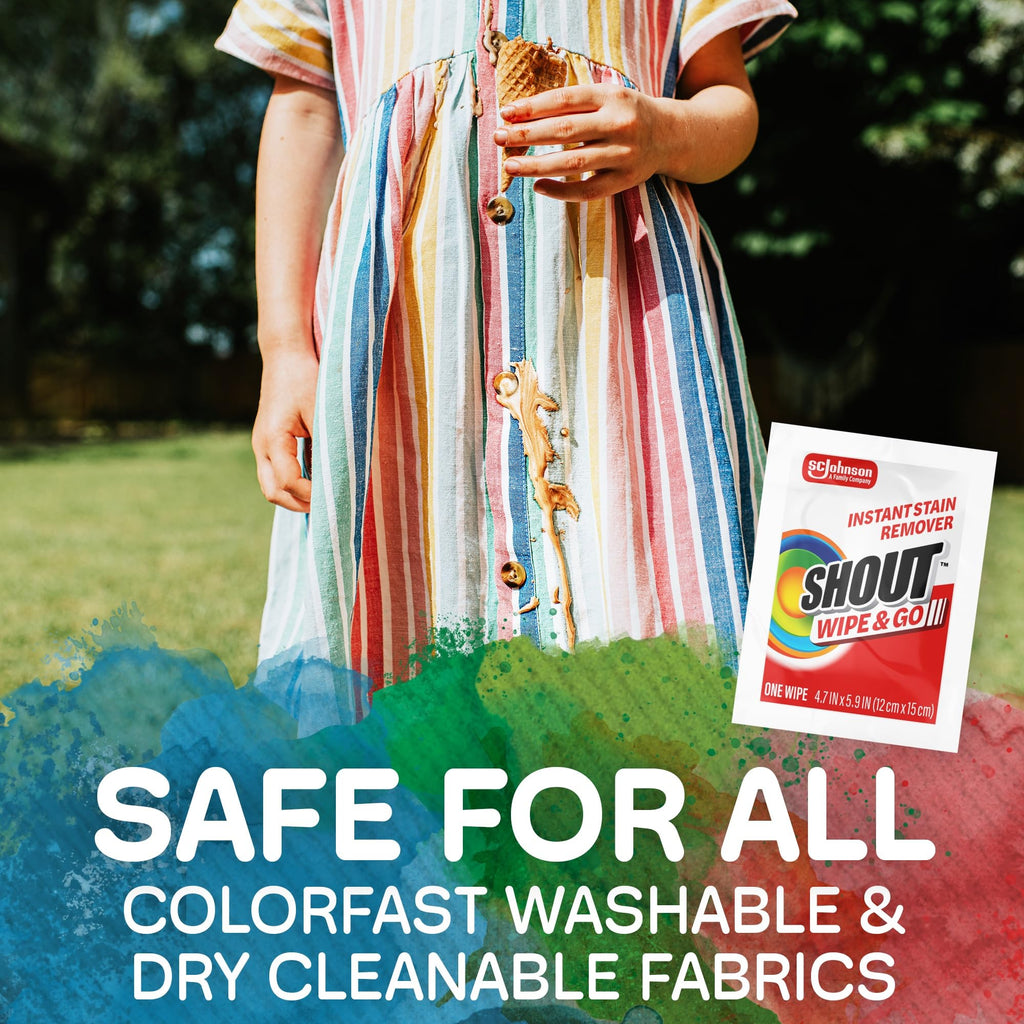 Shout Wipe & Go Stain Remover Wipes | No Wash

