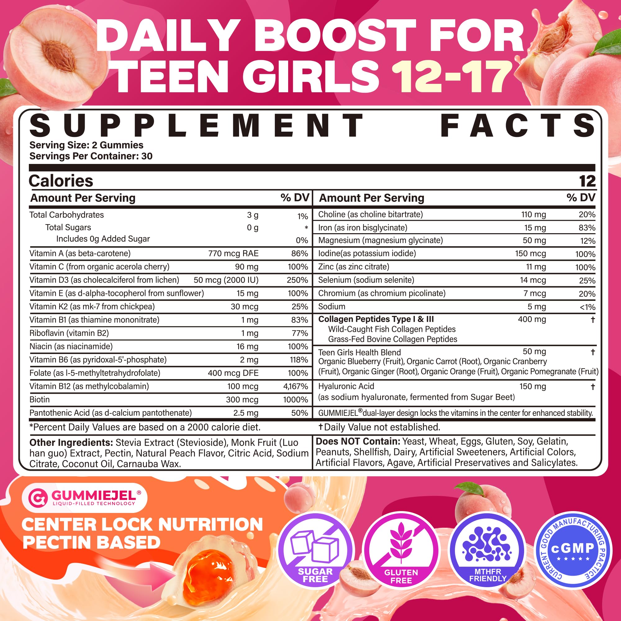 NEVISS Teen Girl Methylated Multivitamin Gummies


