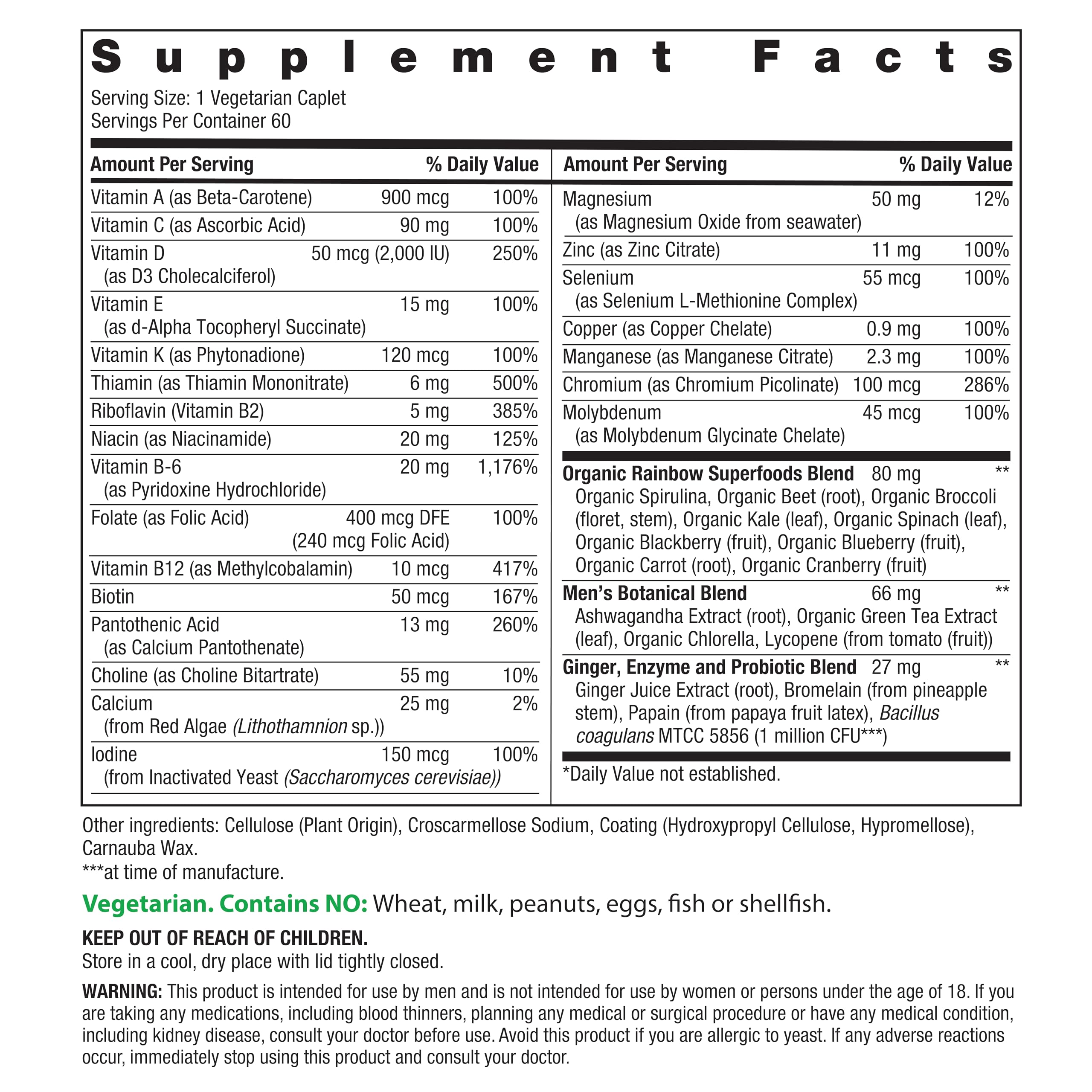 Rainbow Light Men's Multivitamin - Comprehensive Daily Support

