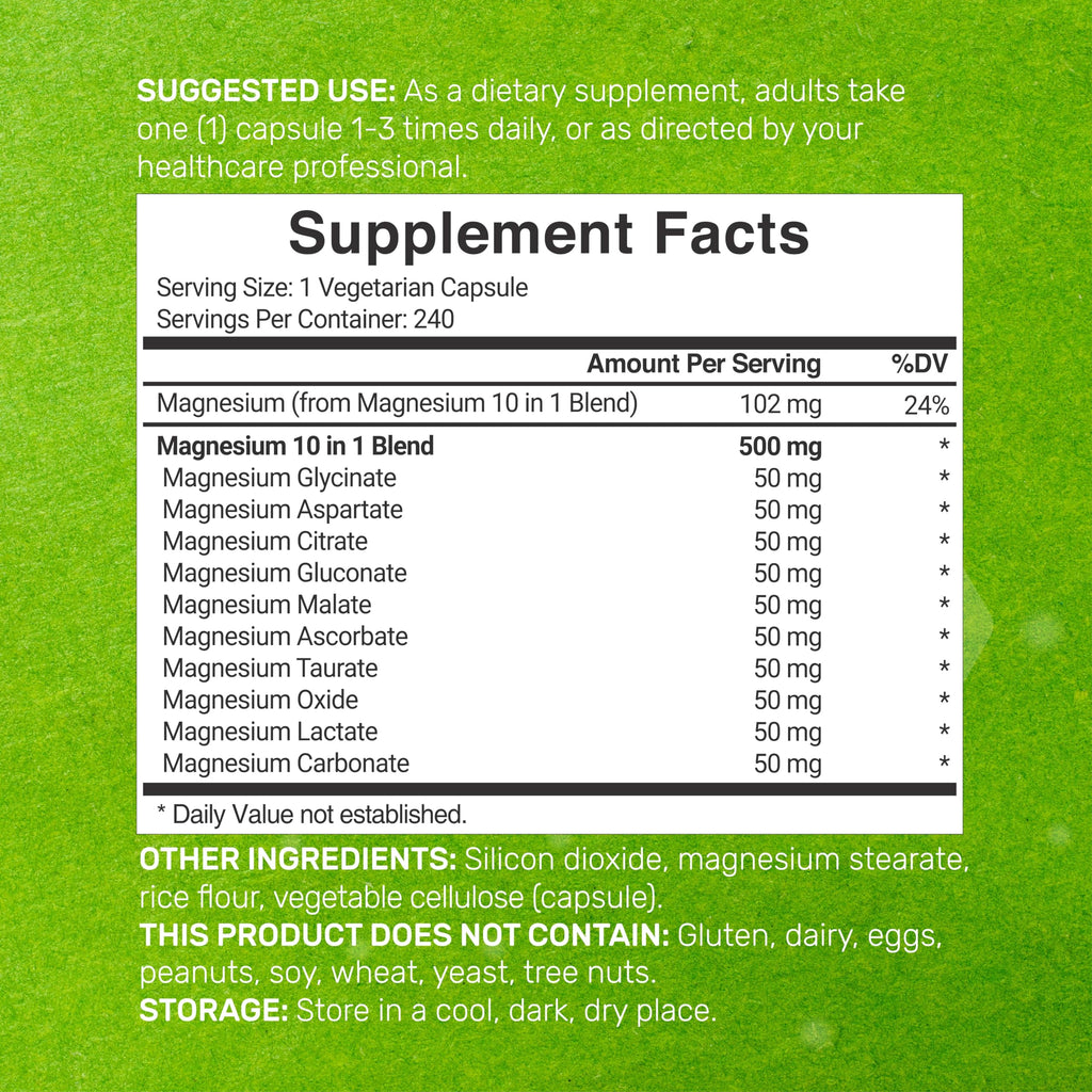 Magnesium Complex 500mg Chelated Supplement

